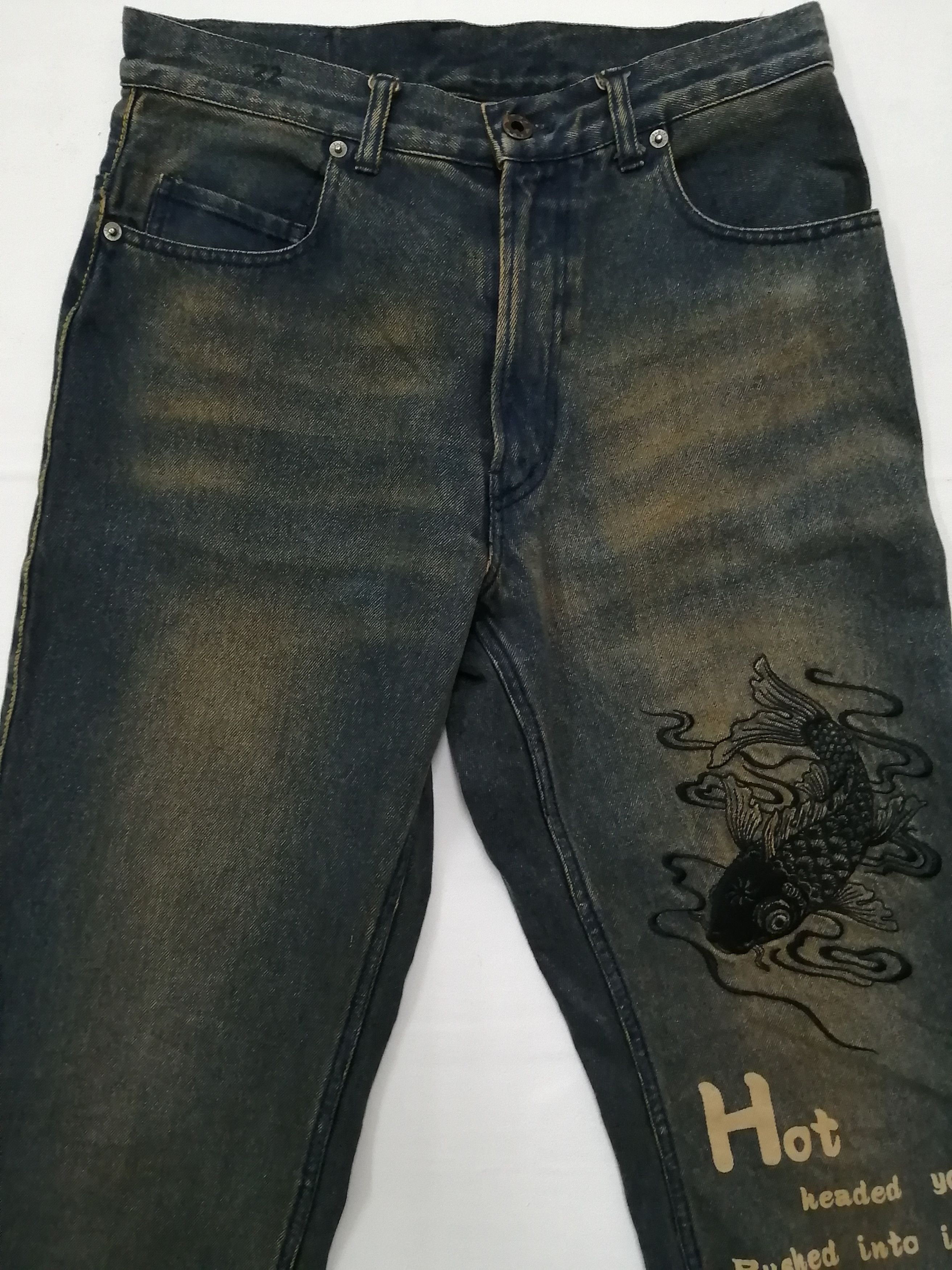 PPFM PPFM Japan Sukajan Samurai Style Jeans Size US 31 - 12 Thumbnail