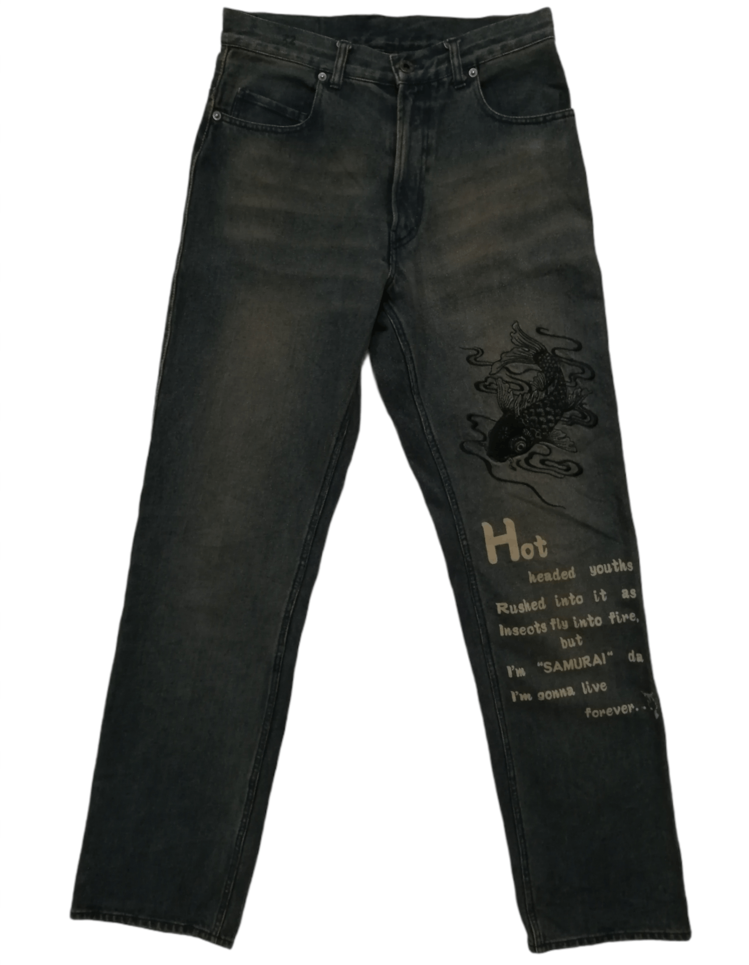 PPFM PPFM Japan Sukajan Samurai Style Jeans Size US 31 - 1 Thumbnail