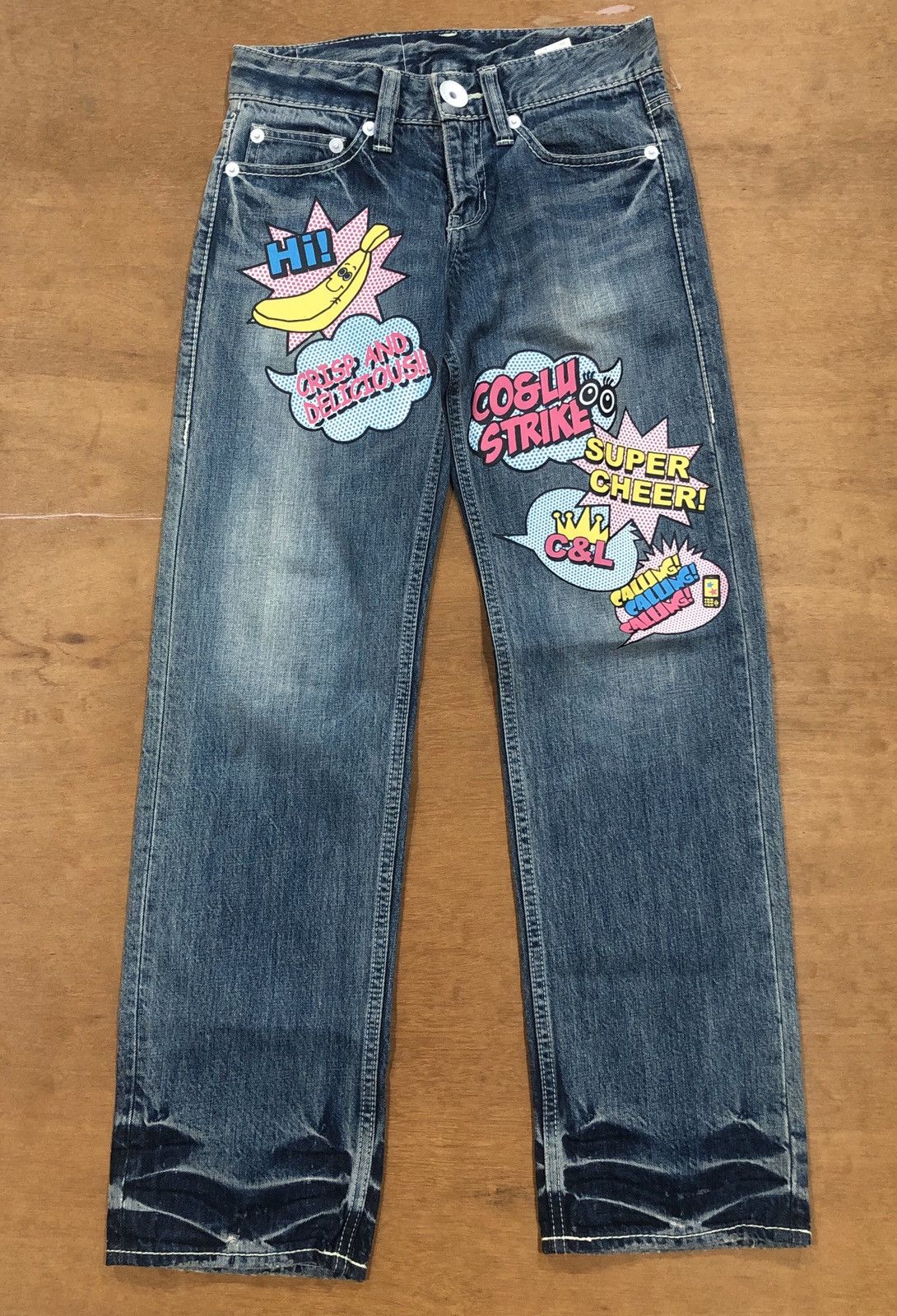 Co & Lu denim jeans painted patchwork