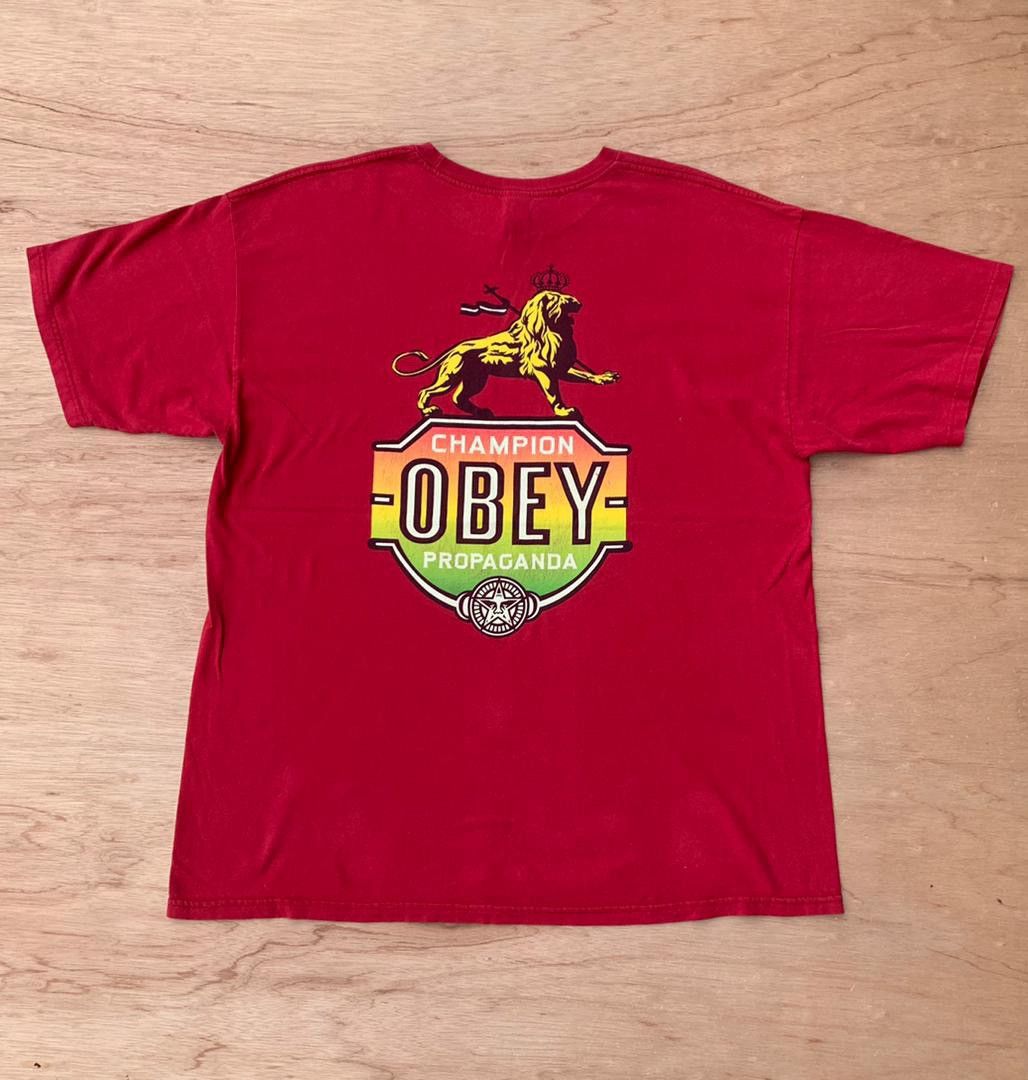 image of Vintage Tee D - 25 Obey in Red, Men's (Size XL)