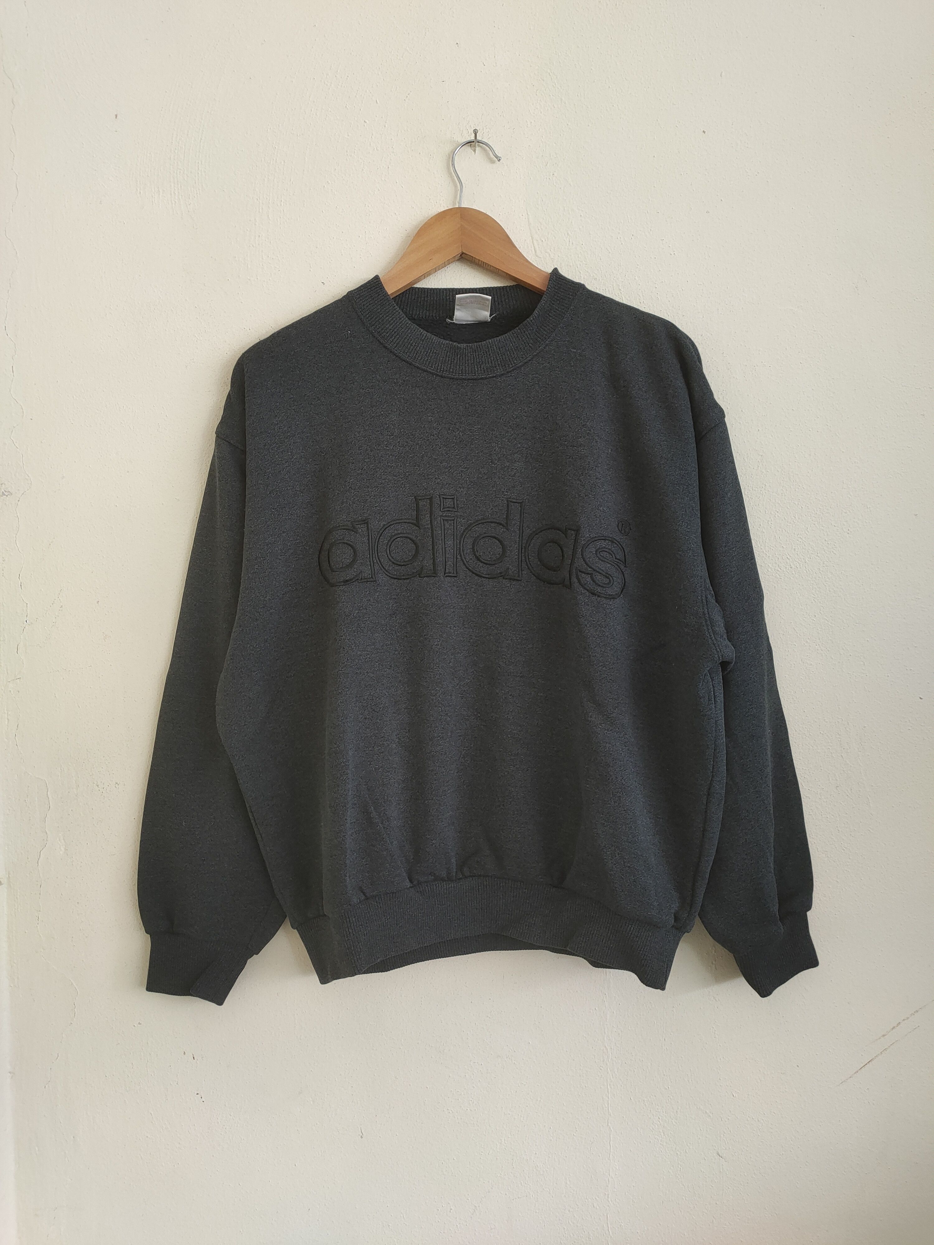 Adidas × Descente × Vintage Vintage Adidas Big Spellout Embroidery Sweatshirts Size US L / EU 52-54 / 3 - 2 Thumbnail