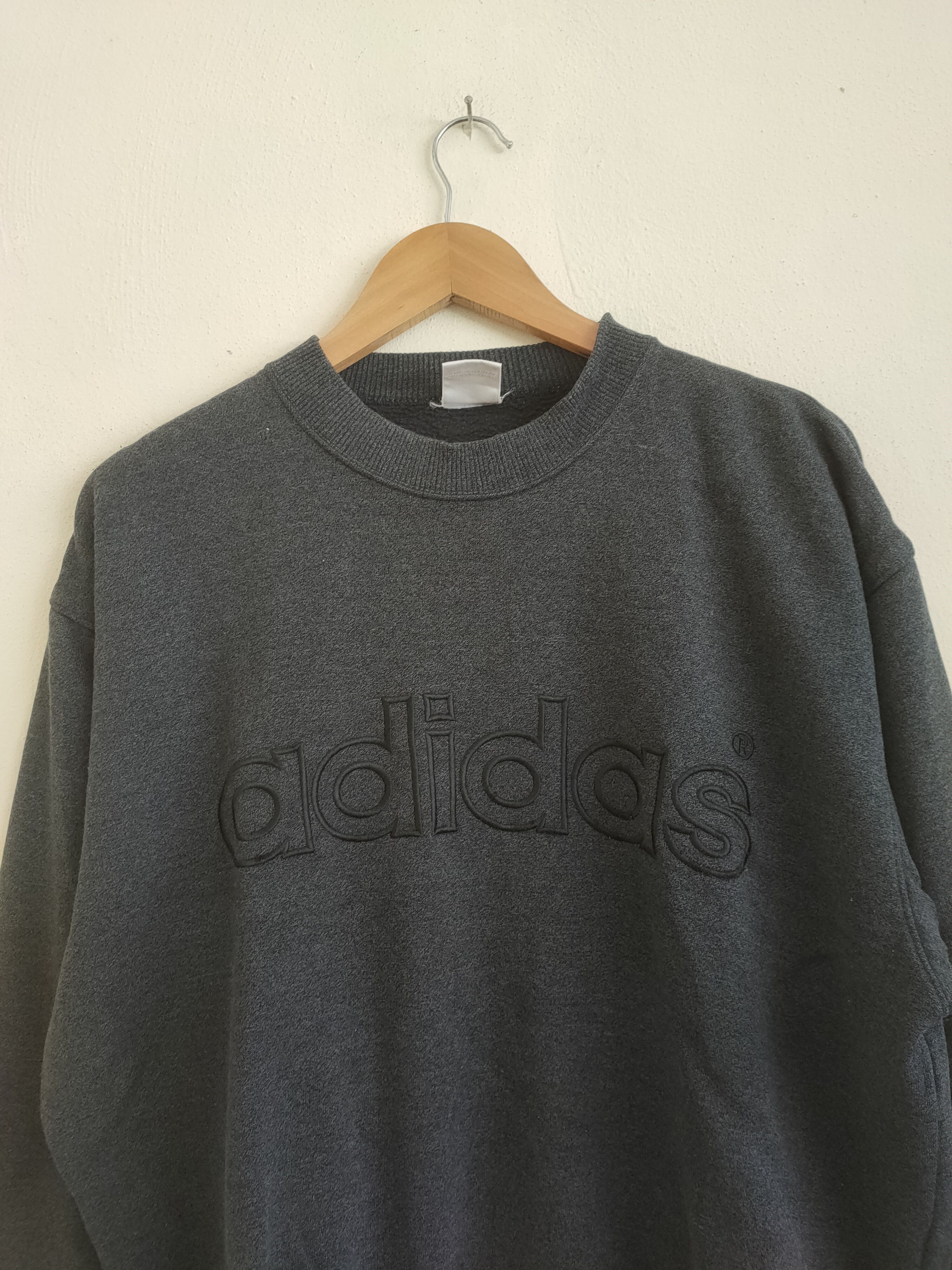 Adidas × Descente × Vintage Vintage Adidas Big Spellout Embroidery Sweatshirts Size US L / EU 52-54 / 3 - 5 Thumbnail