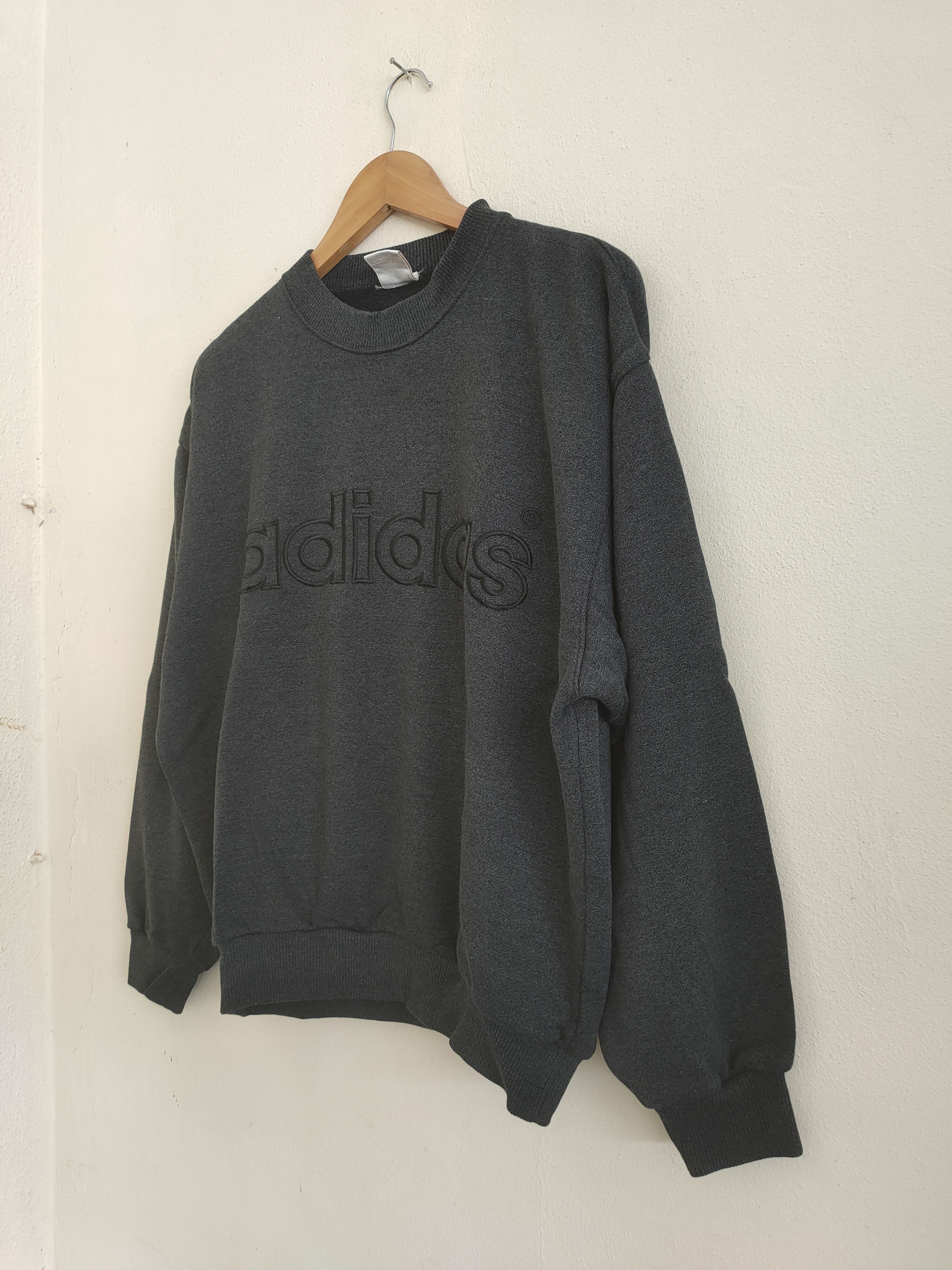 Adidas × Descente × Vintage Vintage Adidas Big Spellout Embroidery Sweatshirts Size US L / EU 52-54 / 3 - 4 Thumbnail