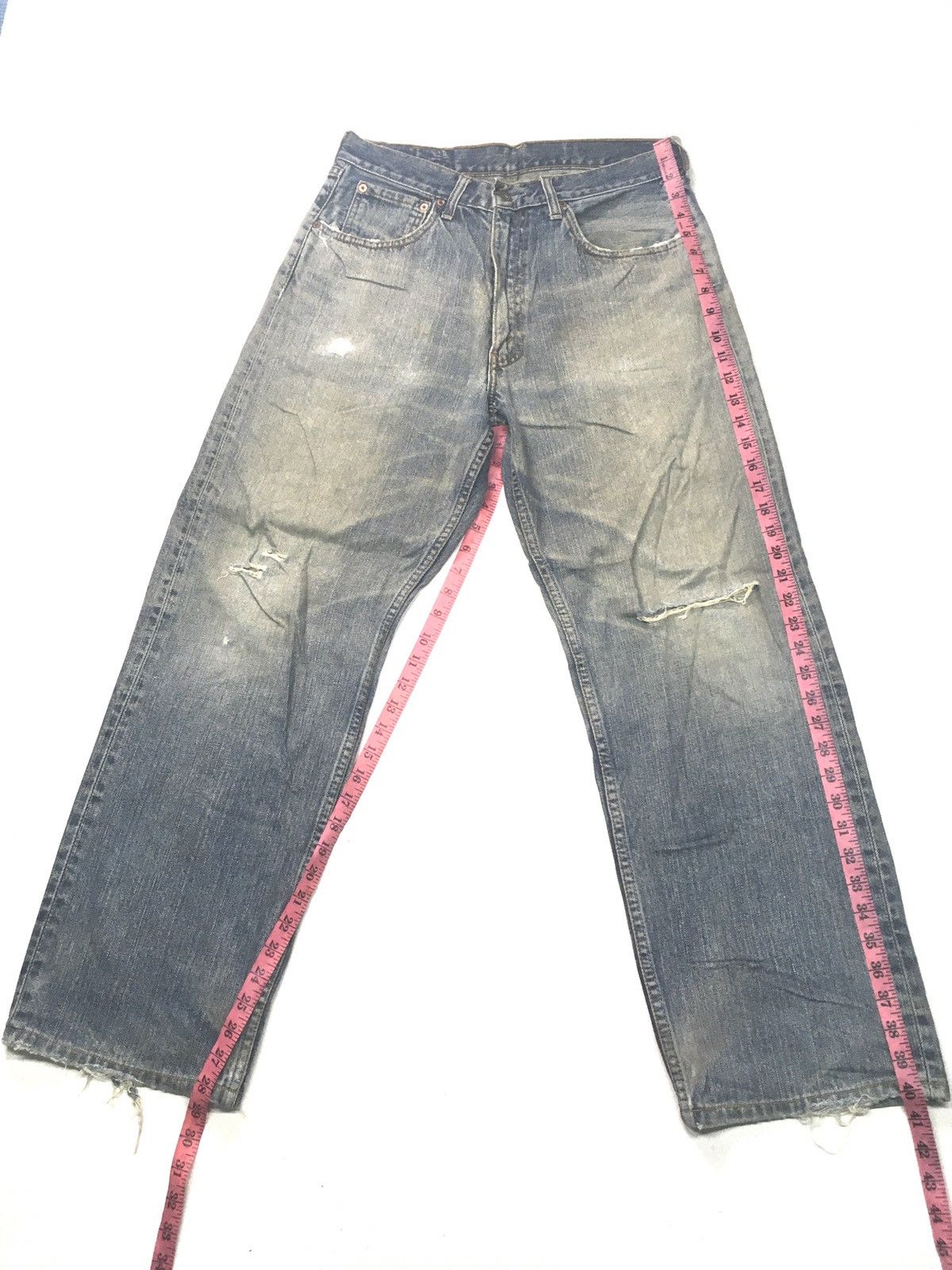 Levi's Vintage Levi’s lot 504 blue wash distressed denim Size US 30 / EU 46 - 2 Thumbnail