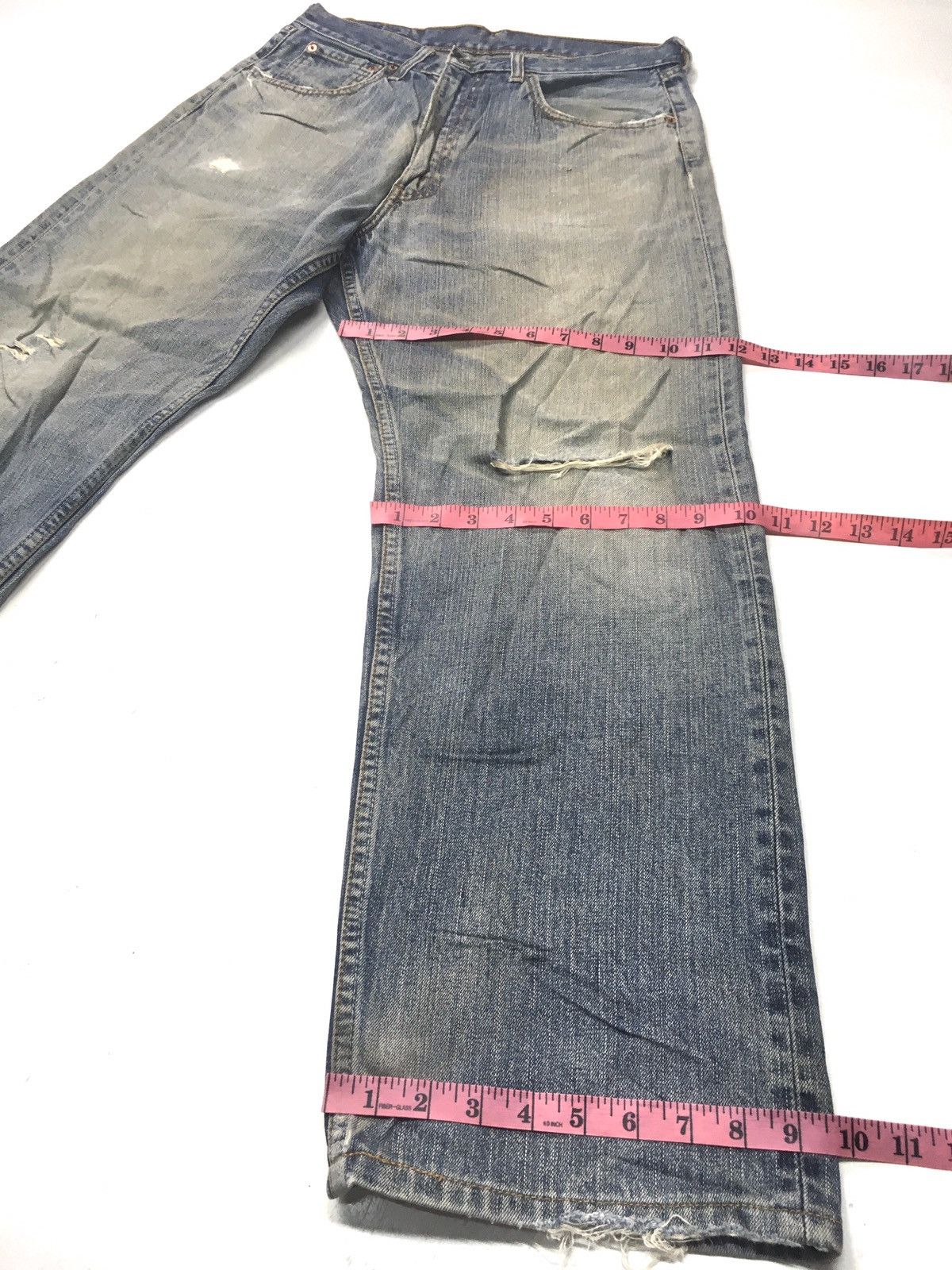 Levi's Vintage Levi’s lot 504 blue wash distressed denim Size US 30 / EU 46 - 4 Thumbnail