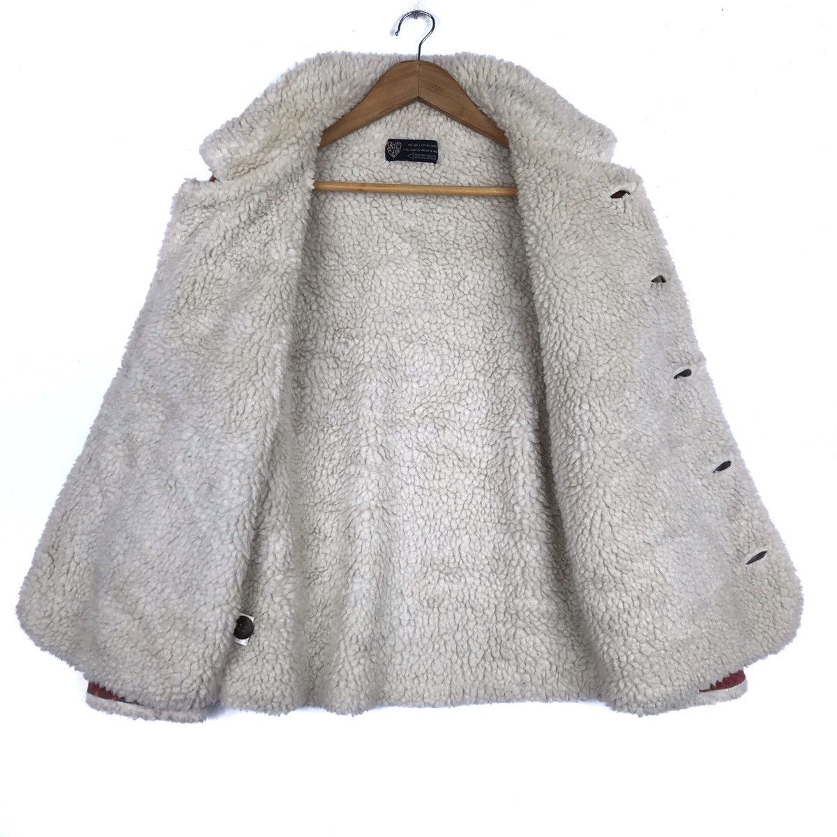 Native × Vintage Vtg NAVAJO Fleece Jacket Sherpa Sheep Lining Art Satis Club Size US S / EU 44-46 / 1 - 5 Thumbnail