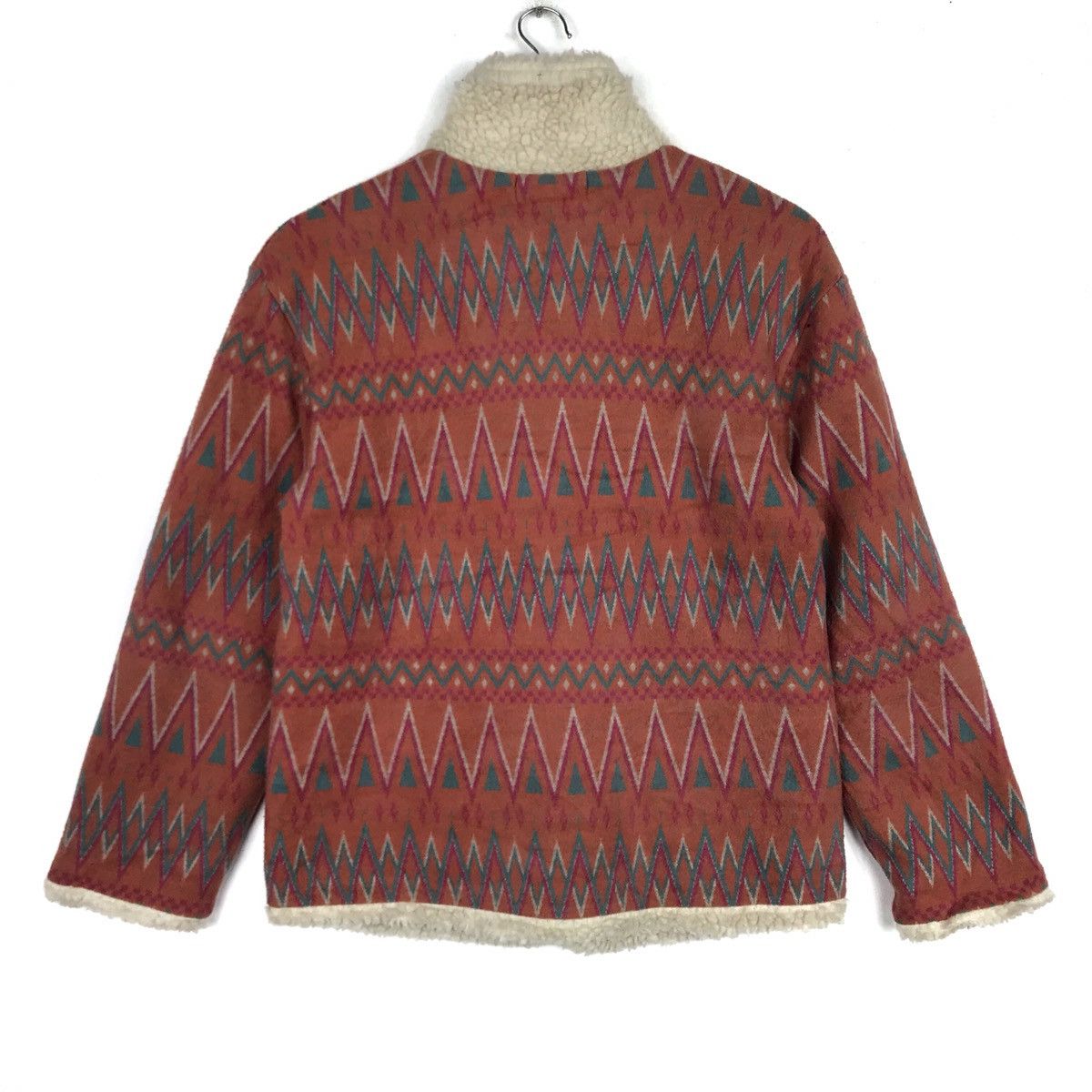 Native × Vintage Vtg NAVAJO Fleece Jacket Sherpa Sheep Lining Art Satis Club Size US S / EU 44-46 / 1 - 3 Thumbnail