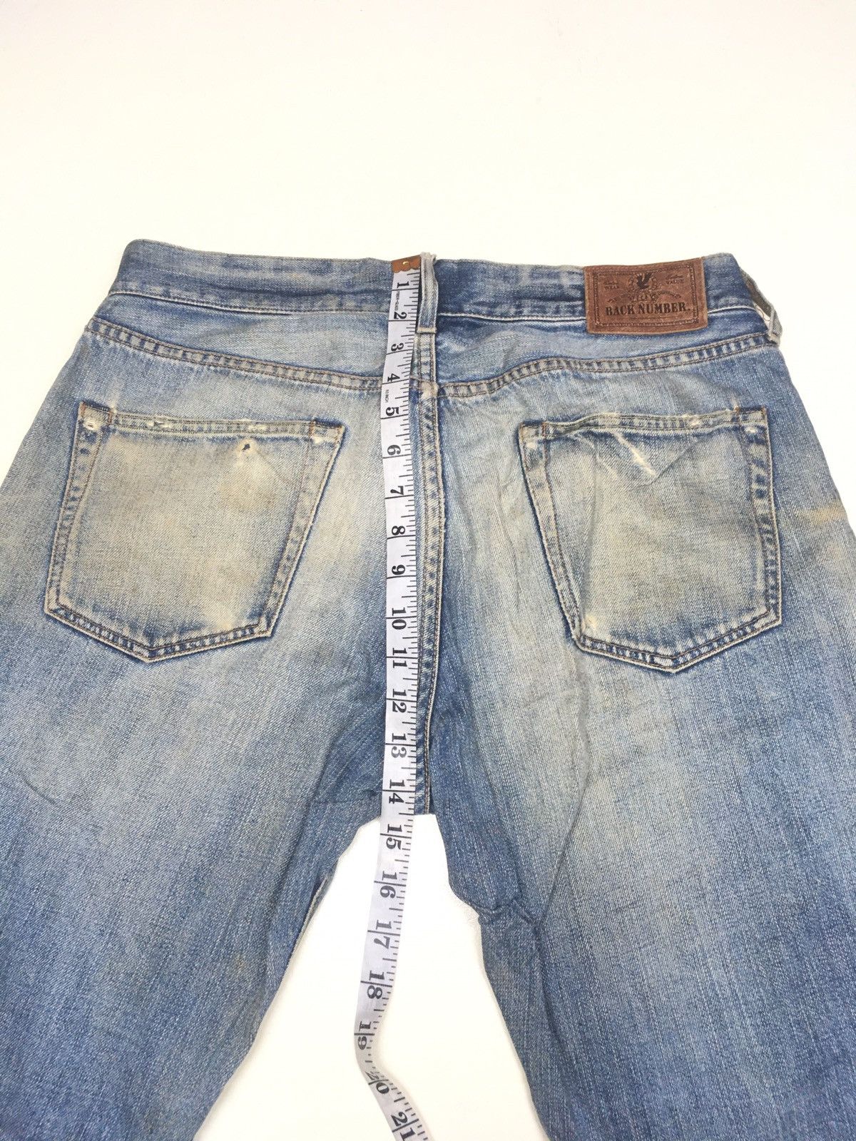 Japanese Brand × Vintage vintage rusty Back number blue wash distressed denim Size US 34 / EU 50 - 6 Thumbnail