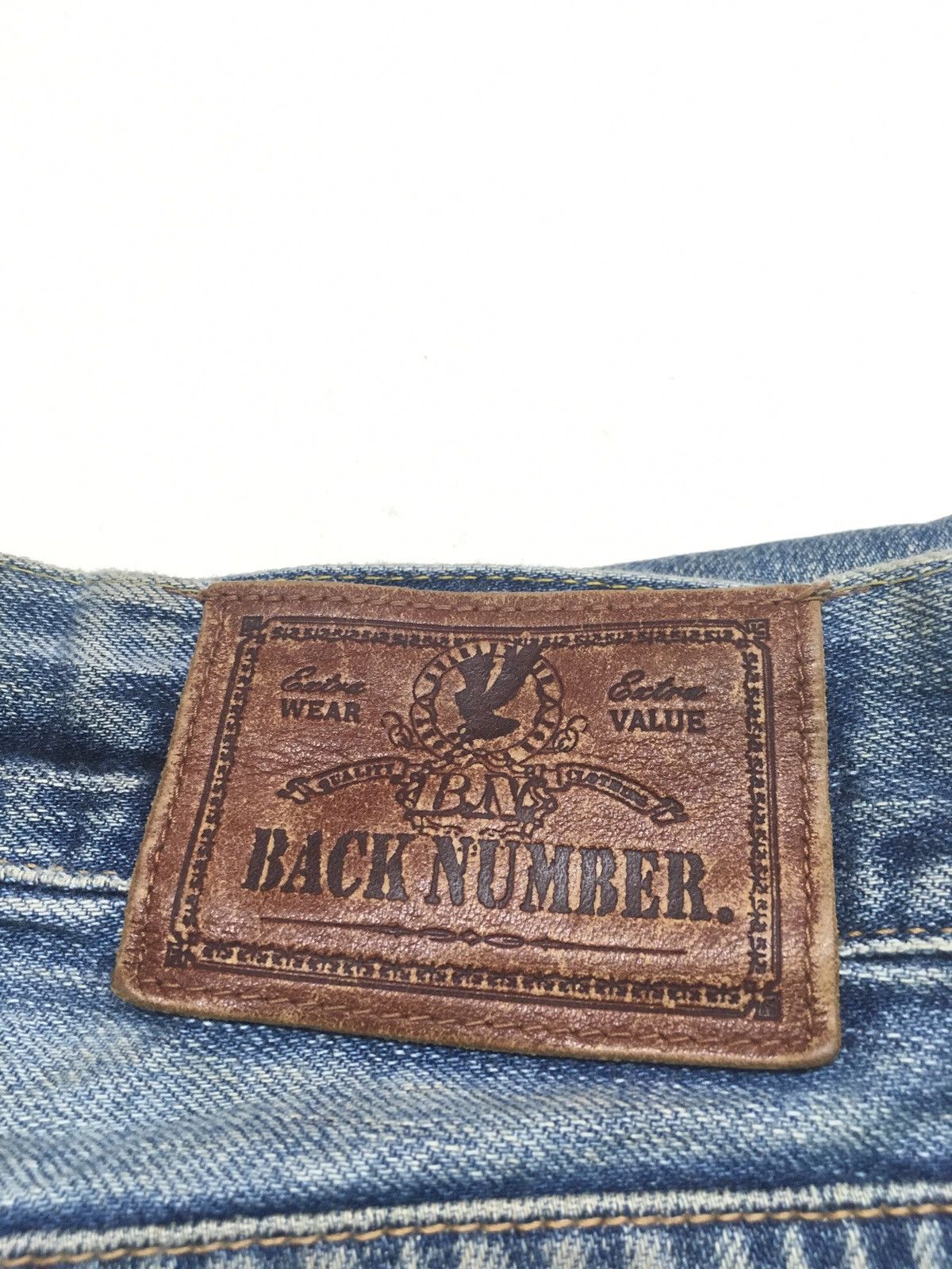 Japanese Brand × Vintage vintage rusty Back number blue wash distressed denim Size US 34 / EU 50 - 13 Thumbnail