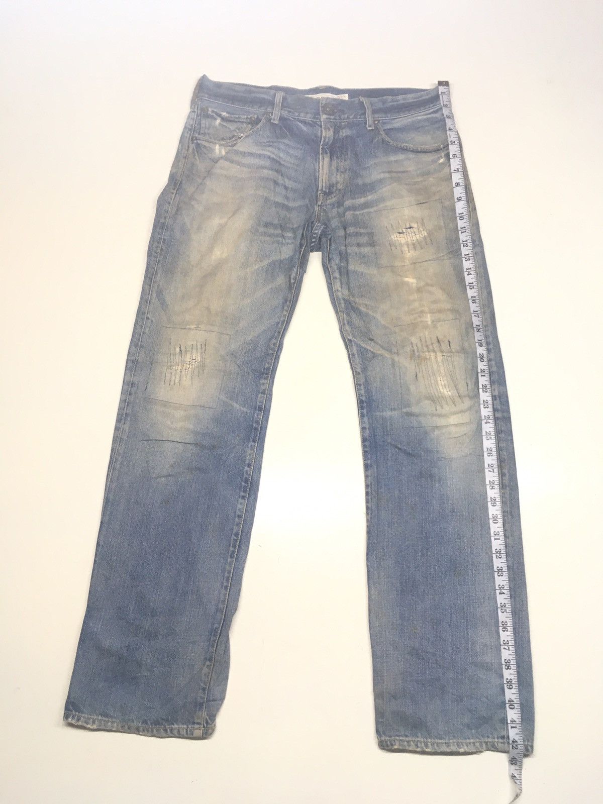 Japanese Brand × Vintage vintage rusty Back number blue wash distressed denim Size US 34 / EU 50 - 2 Thumbnail