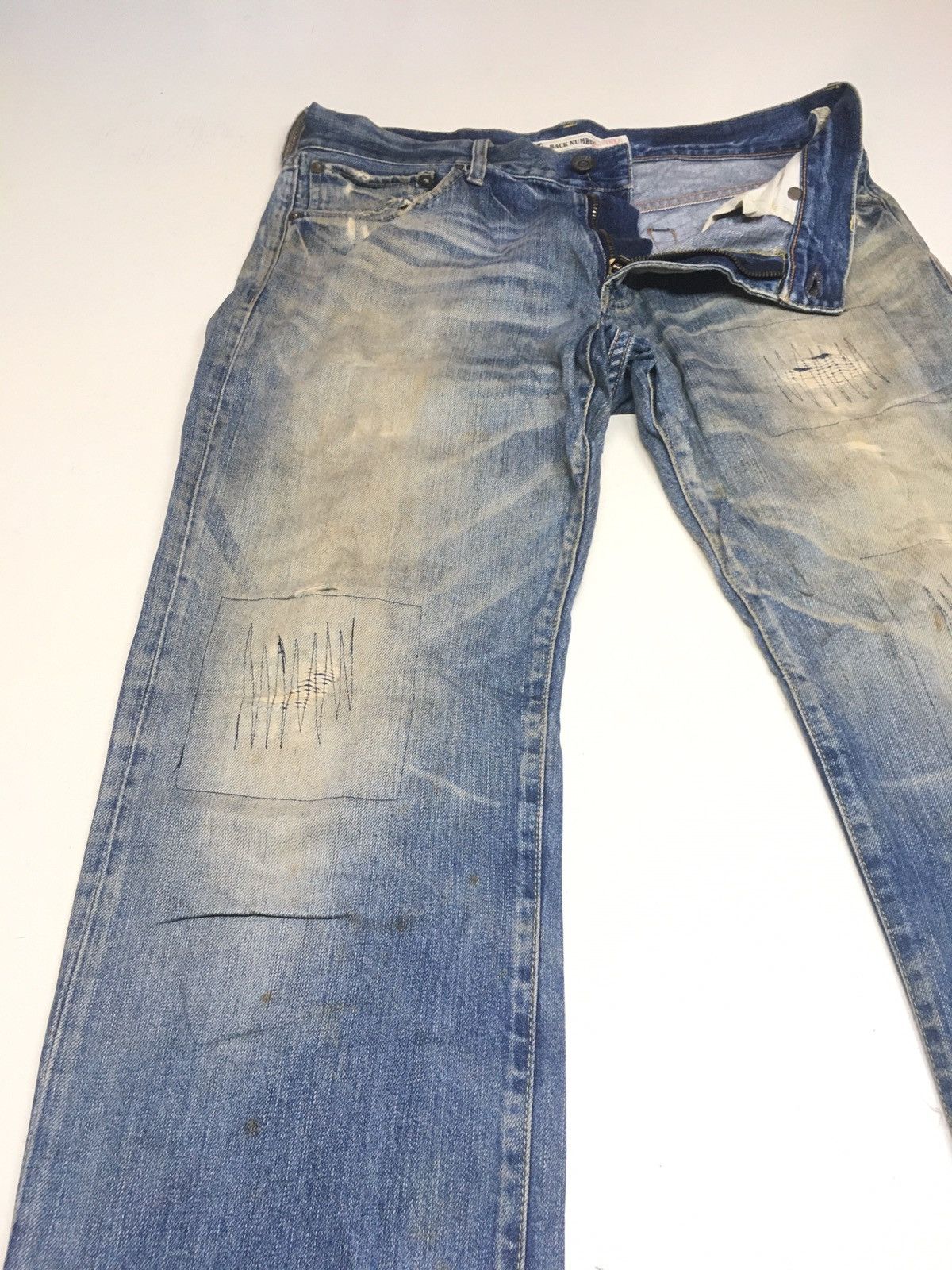 Japanese Brand × Vintage vintage rusty Back number blue wash distressed denim Size US 34 / EU 50 - 8 Thumbnail