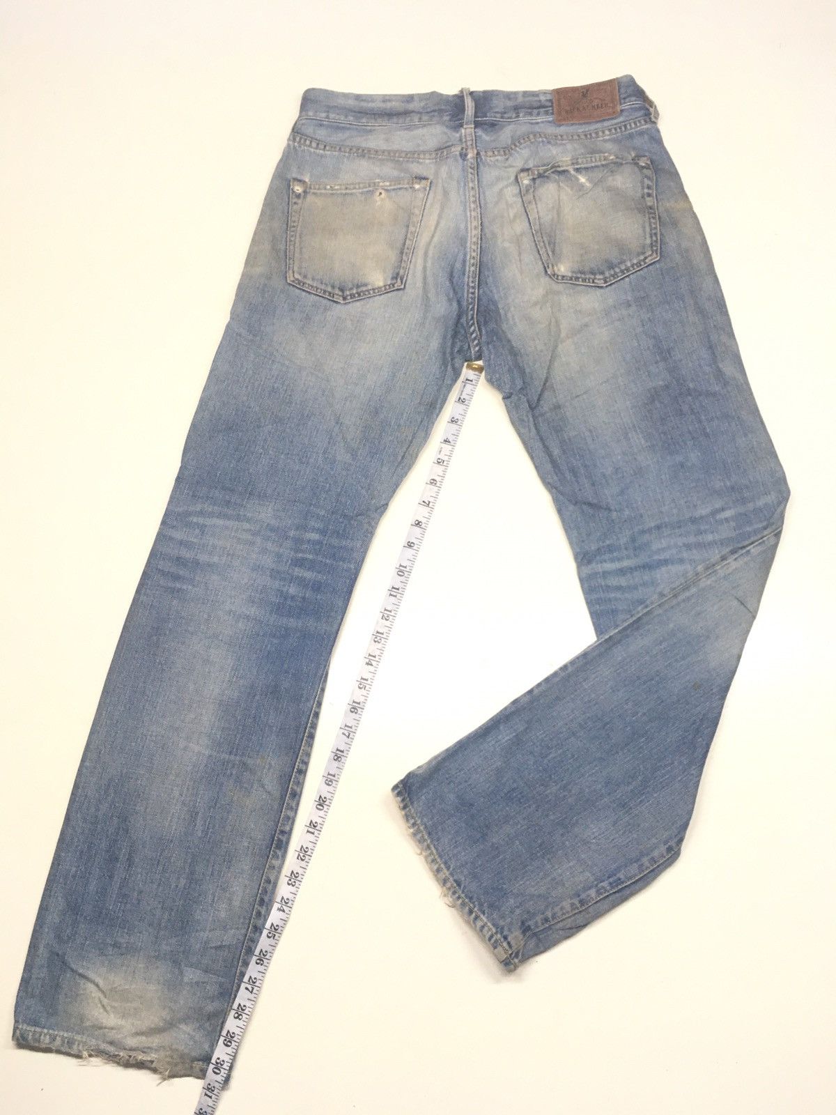 Japanese Brand × Vintage vintage rusty Back number blue wash distressed denim Size US 34 / EU 50 - 3 Thumbnail