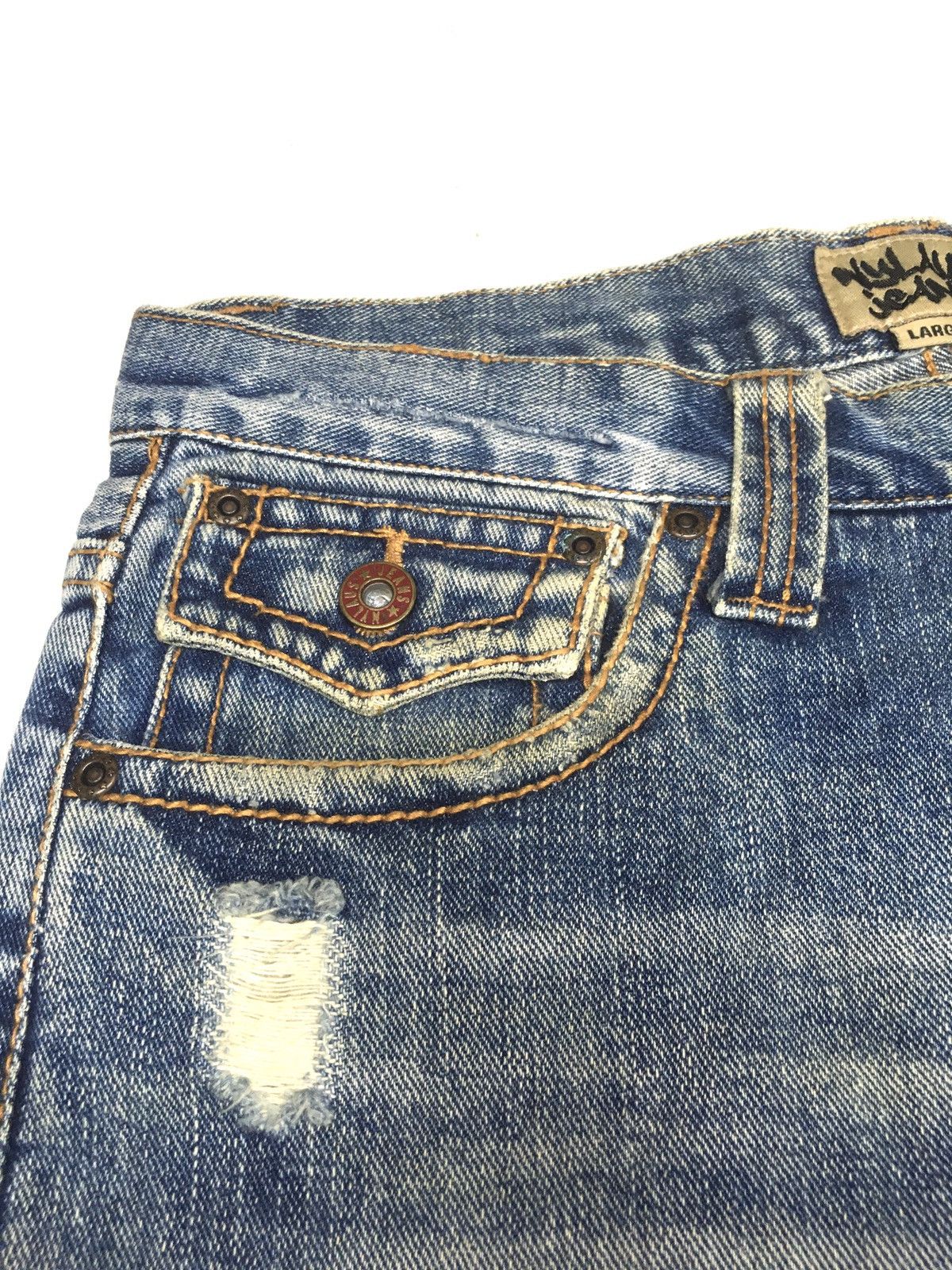 Japanese Brand Vintage nylaus jeans distressed denim japan Size US 31 - 11 Thumbnail