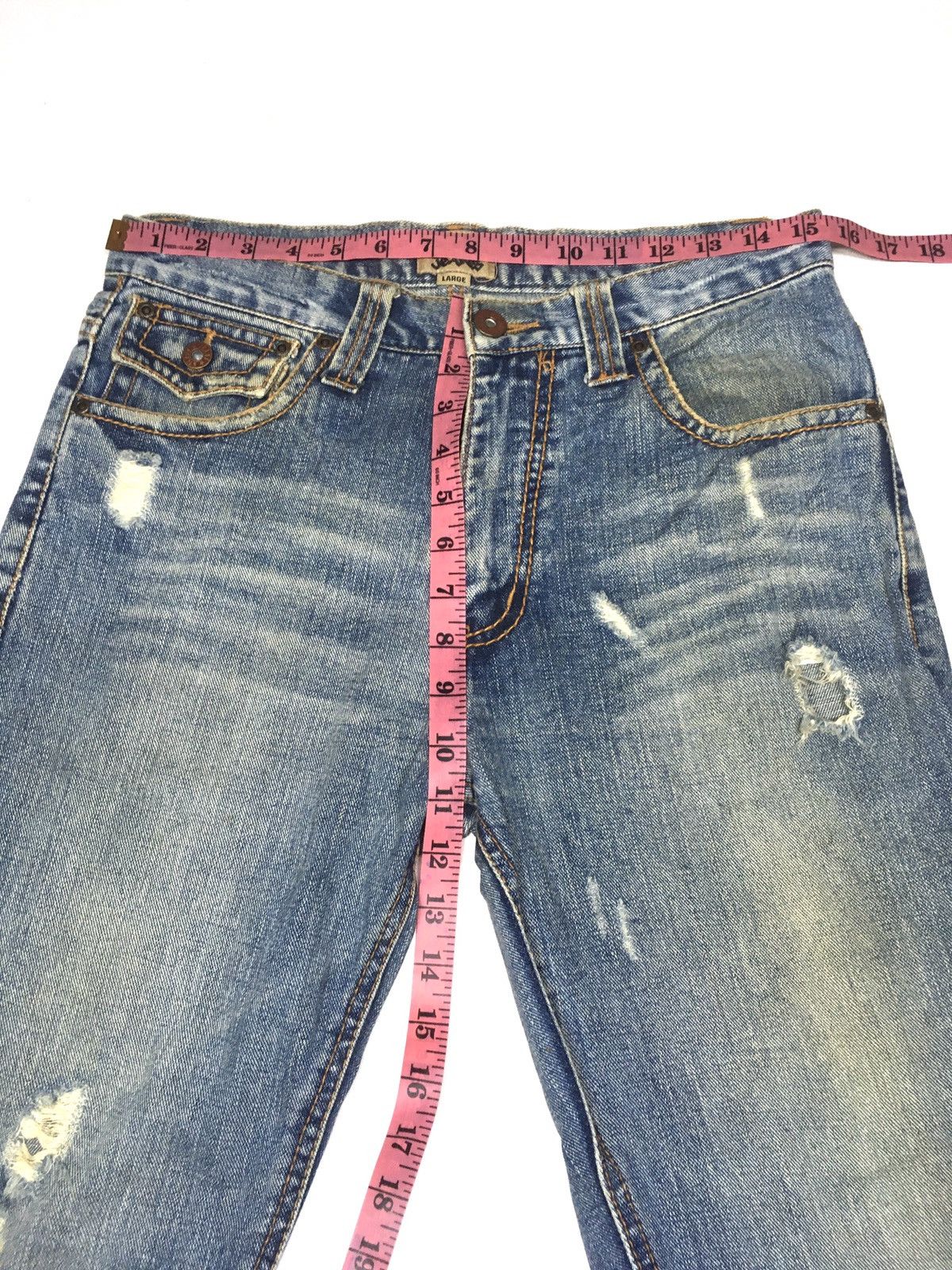 Japanese Brand Vintage nylaus jeans distressed denim japan Size US 31 - 3 Thumbnail