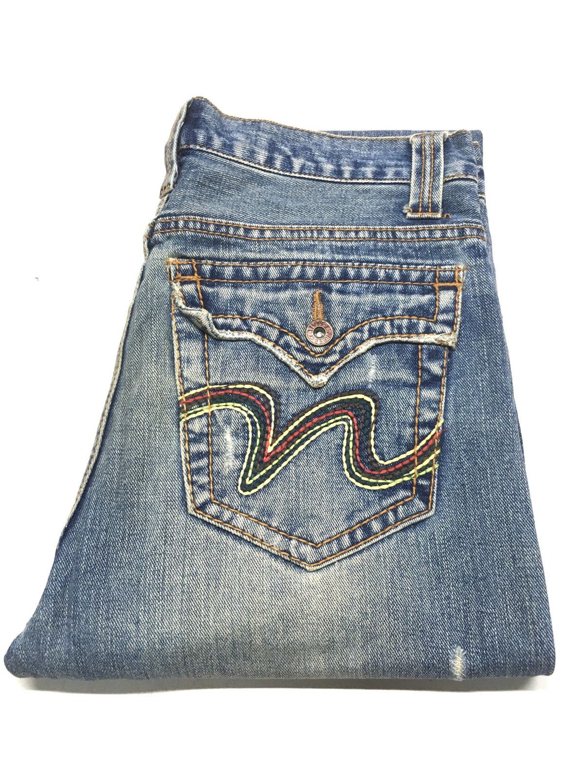 Japanese Brand Vintage nylaus jeans distressed denim japan Size US 31 - 1 Thumbnail