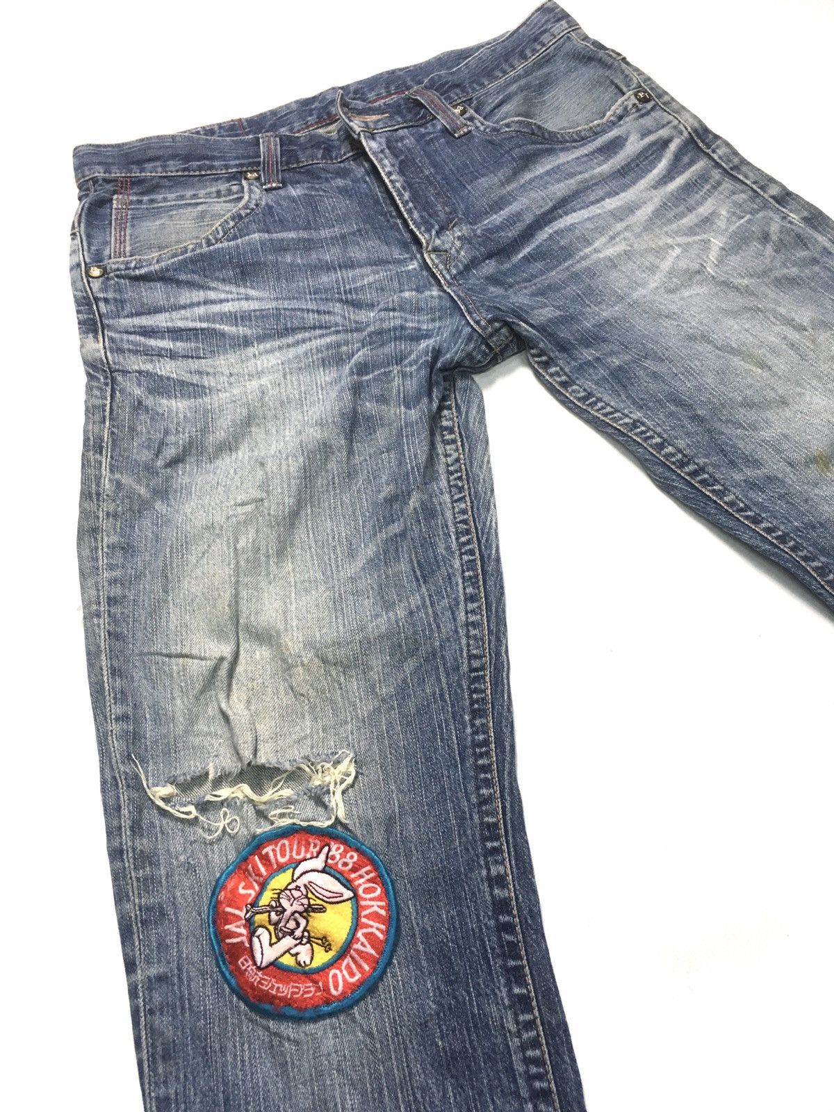 Edwin × Japanese Brand × Vintage Vintage Edwin blue trip distressed denim Size US 33 - 9 Thumbnail