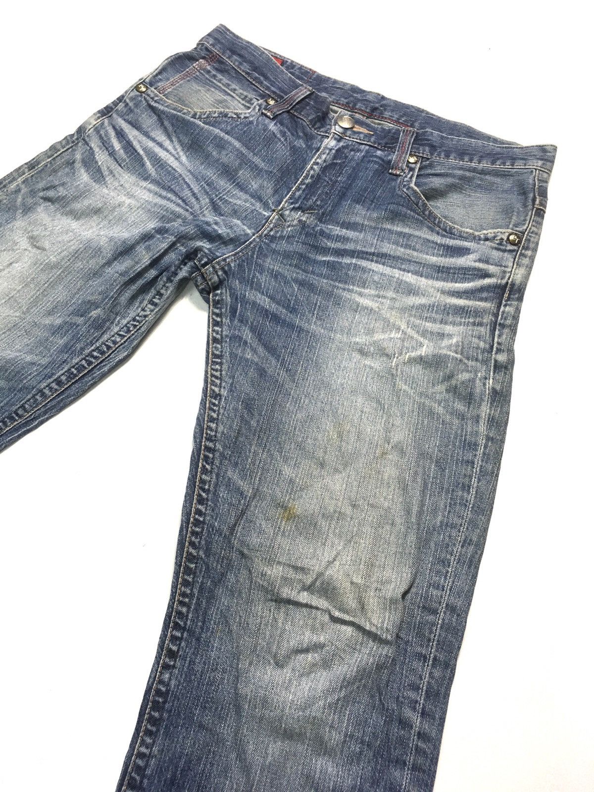 Edwin × Japanese Brand × Vintage Vintage Edwin blue trip distressed denim Size US 33 - 10 Thumbnail