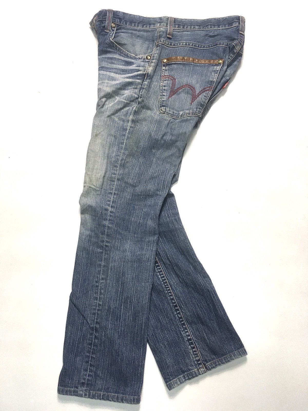 Edwin × Japanese Brand × Vintage Vintage Edwin blue trip distressed denim Size US 33 - 7 Thumbnail
