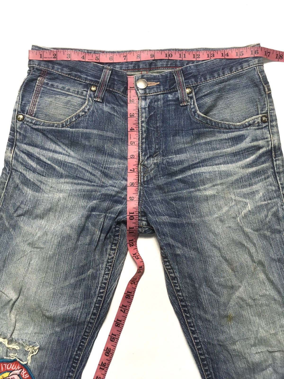 Edwin × Japanese Brand × Vintage Vintage Edwin blue trip distressed denim Size US 33 - 3 Thumbnail