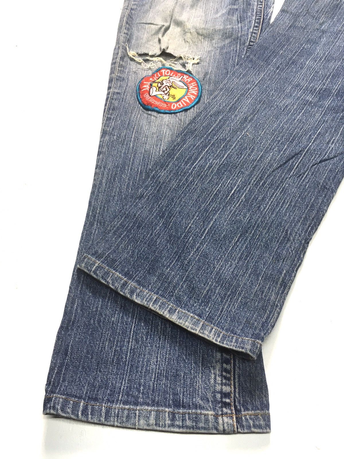 Edwin × Japanese Brand × Vintage Vintage Edwin blue trip distressed denim Size US 33 - 12 Thumbnail
