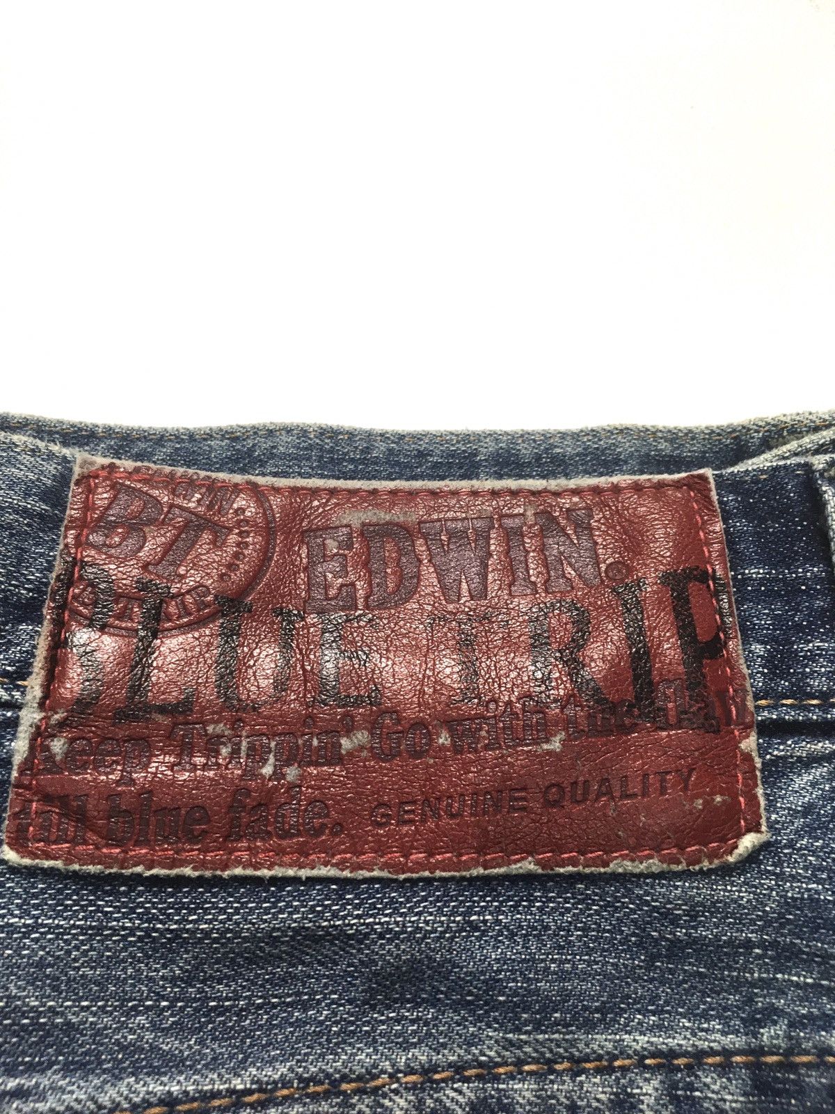Edwin × Japanese Brand × Vintage Vintage Edwin blue trip distressed denim Size US 33 - 16 Thumbnail