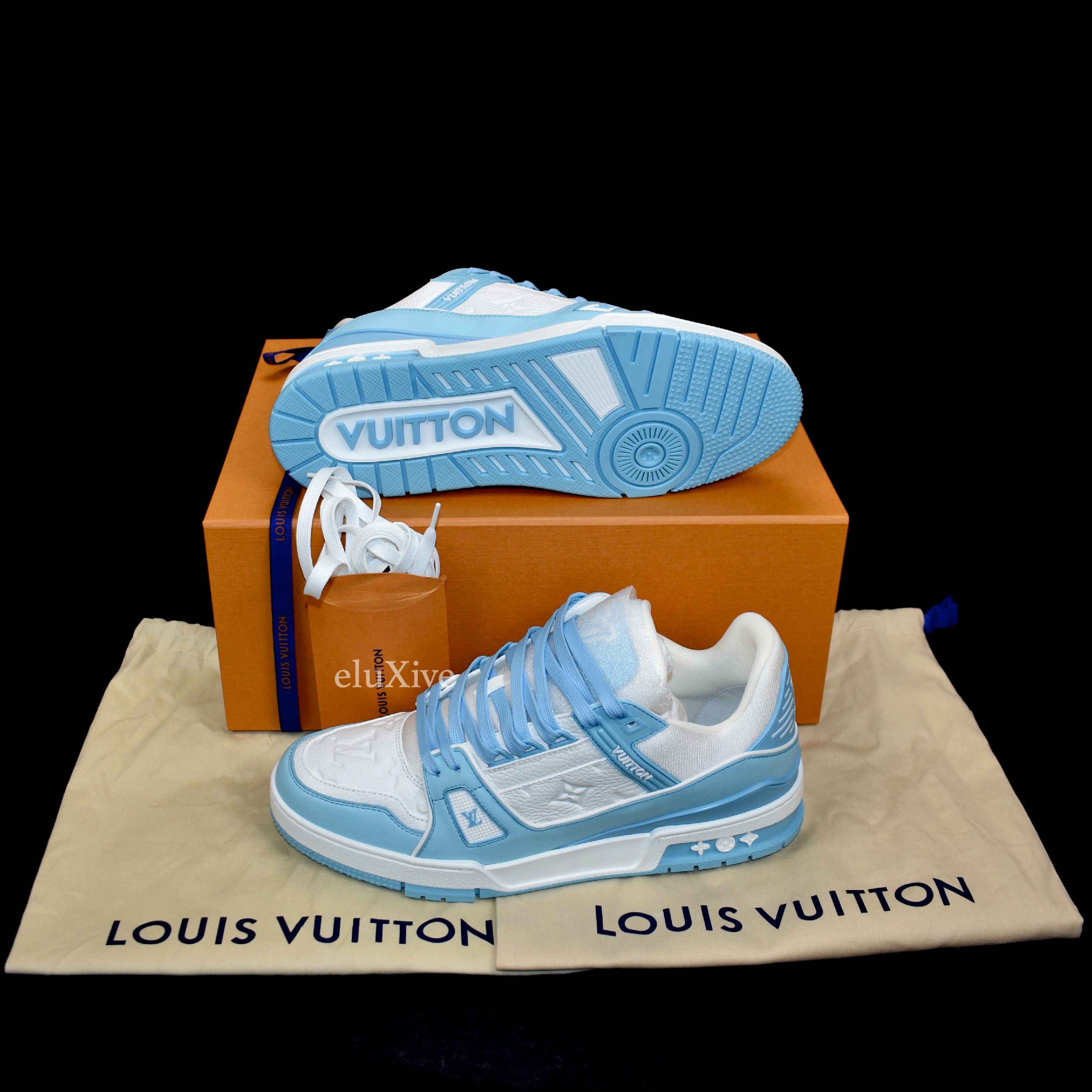 Louis Vuitton Monogram White Sky Blue Trainers