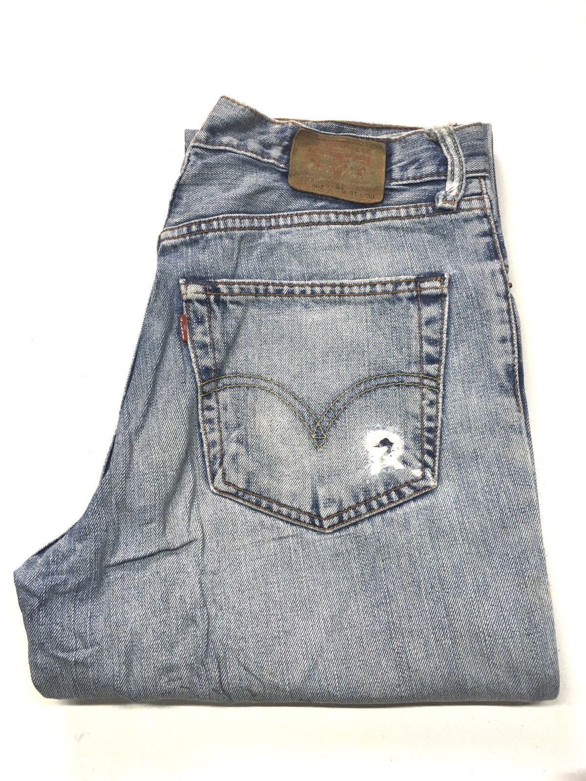 Levi's × Vintage Vintage Levi’s lot 502 blue wash distressed denim Size US 30 / EU 46 - 1 Thumbnail