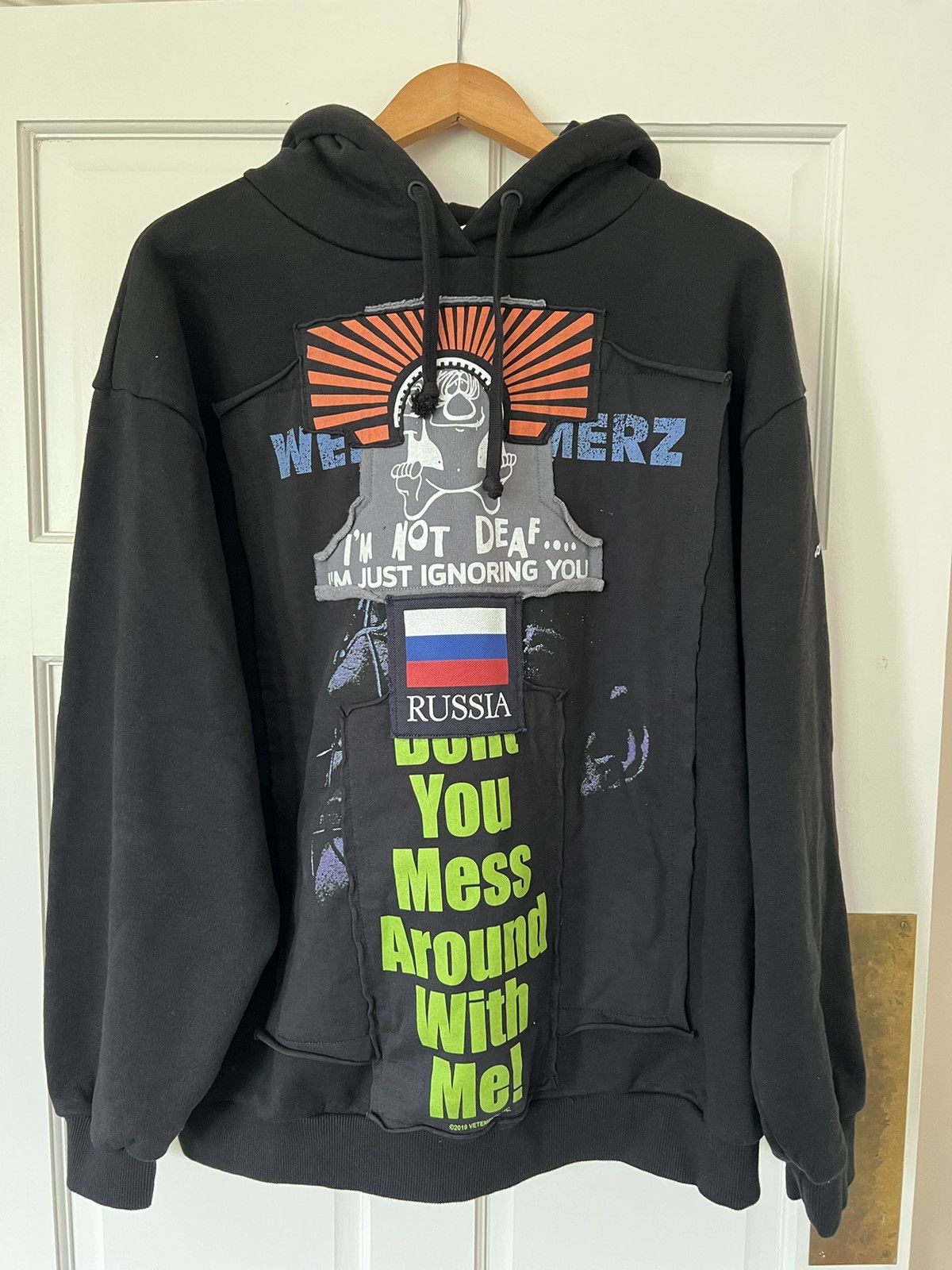 Vetements Russia Patchwork Oversized Hoodie