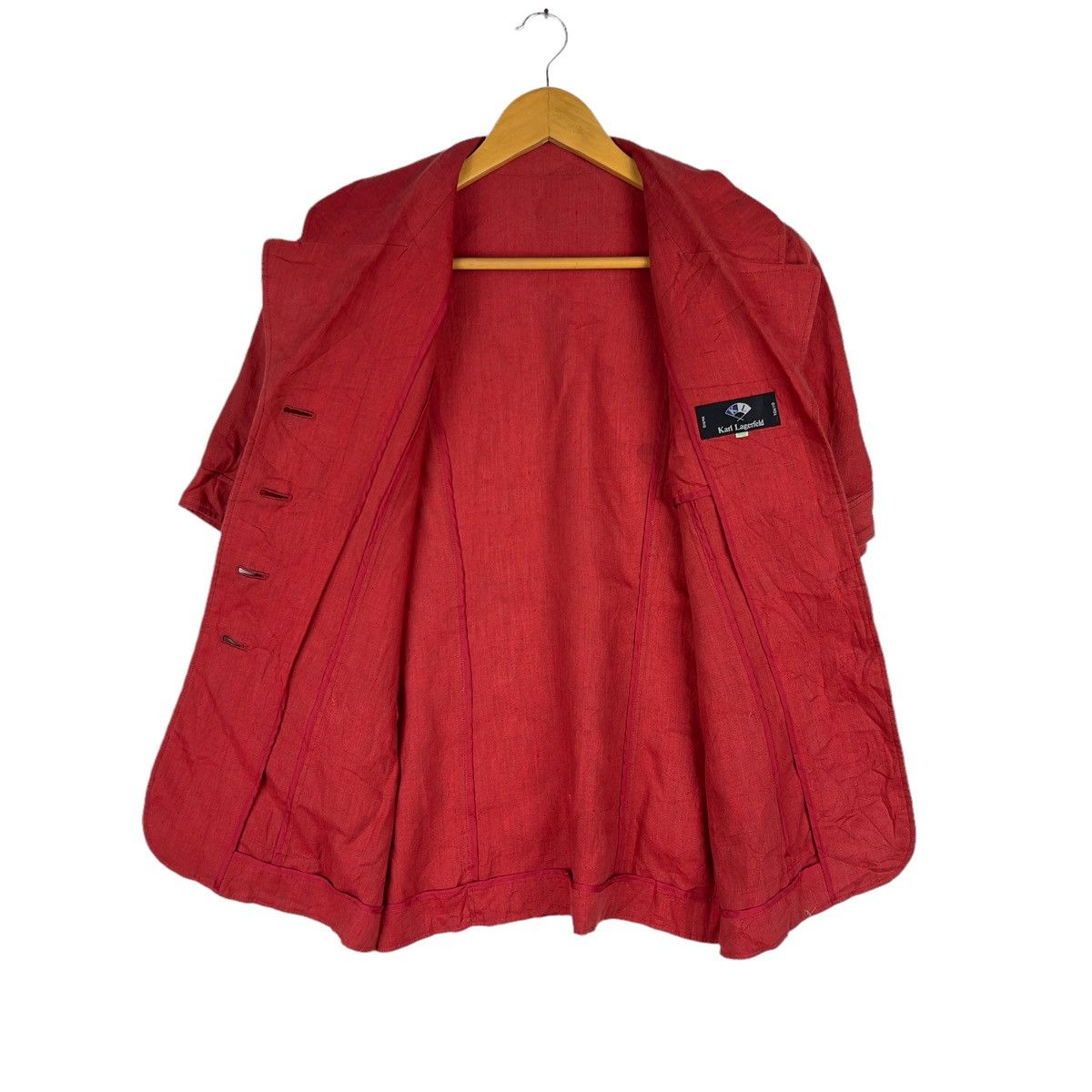 Karl Lagerfeld × Vintage Vintage KARL LAGERFELD Blazer Short Sleeve Red Colour Size M / US 6-8 / IT 42-44 - 8 Thumbnail