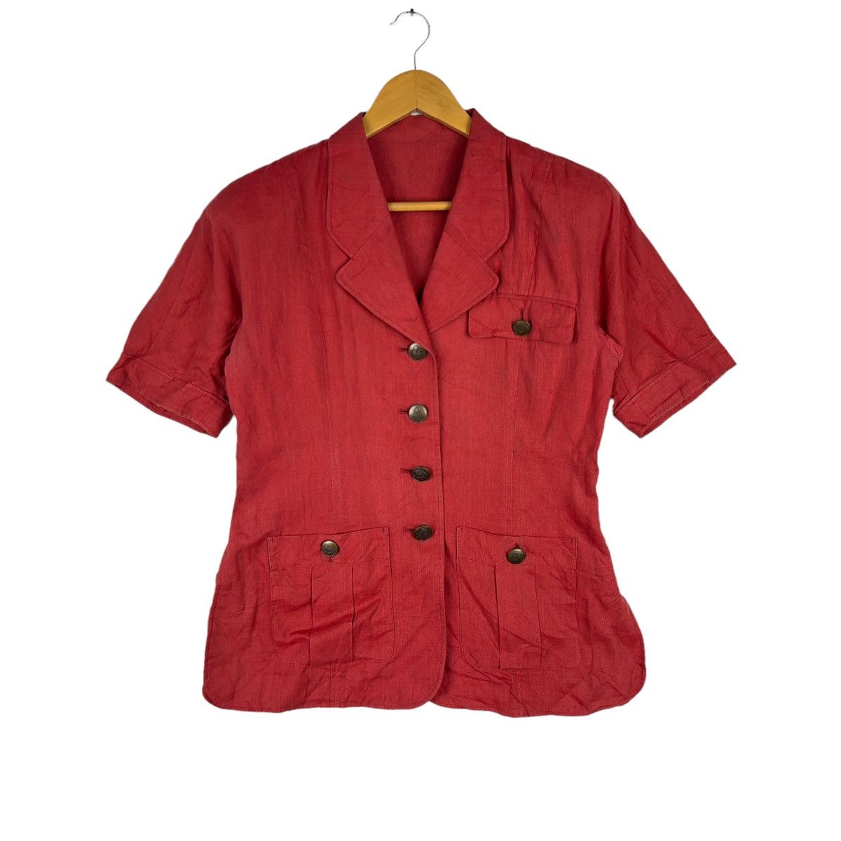 Karl Lagerfeld × Vintage Vintage KARL LAGERFELD Blazer Short Sleeve Red Colour Size M / US 6-8 / IT 42-44 - 1 Thumbnail