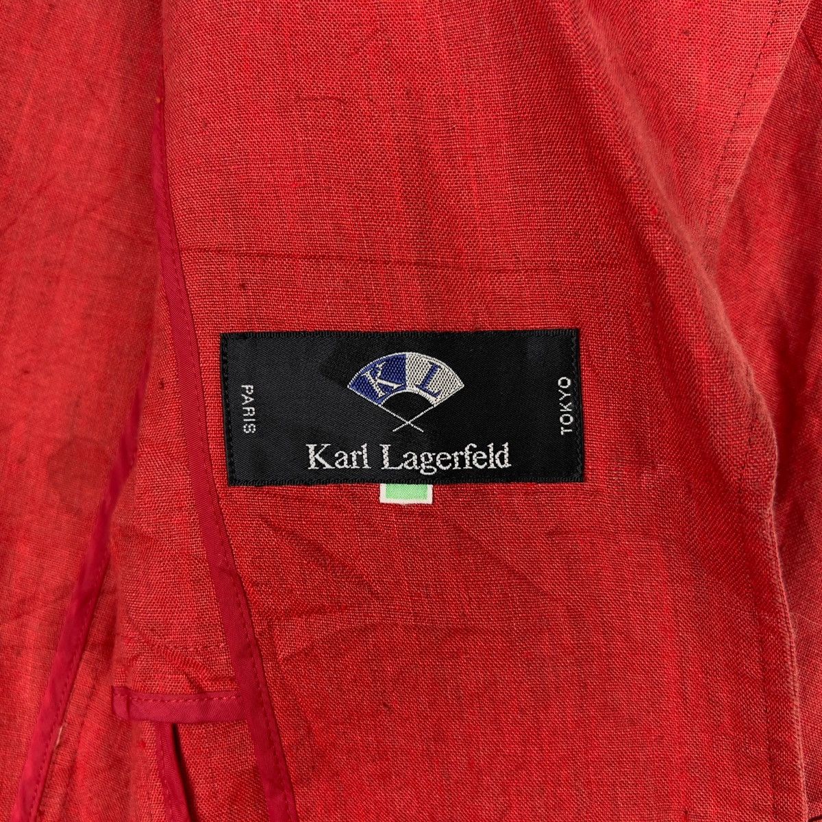 Karl Lagerfeld × Vintage Vintage KARL LAGERFELD Blazer Short Sleeve Red Colour Size M / US 6-8 / IT 42-44 - 9 Thumbnail