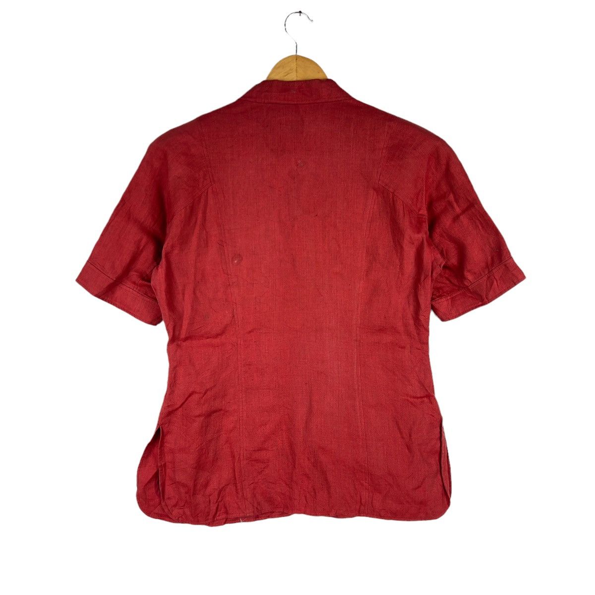 Karl Lagerfeld × Vintage Vintage KARL LAGERFELD Blazer Short Sleeve Red Colour Size M / US 6-8 / IT 42-44 - 5 Thumbnail
