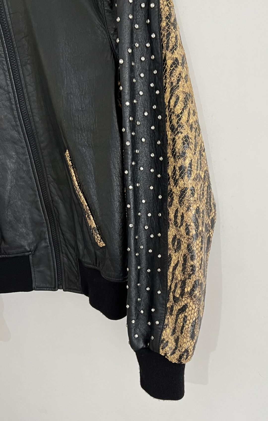 Saint Laurent Paris Saint Laurent Rhinestone patchwork leather jacket Size US S / EU 44-46 / 1 - 3 Thumbnail