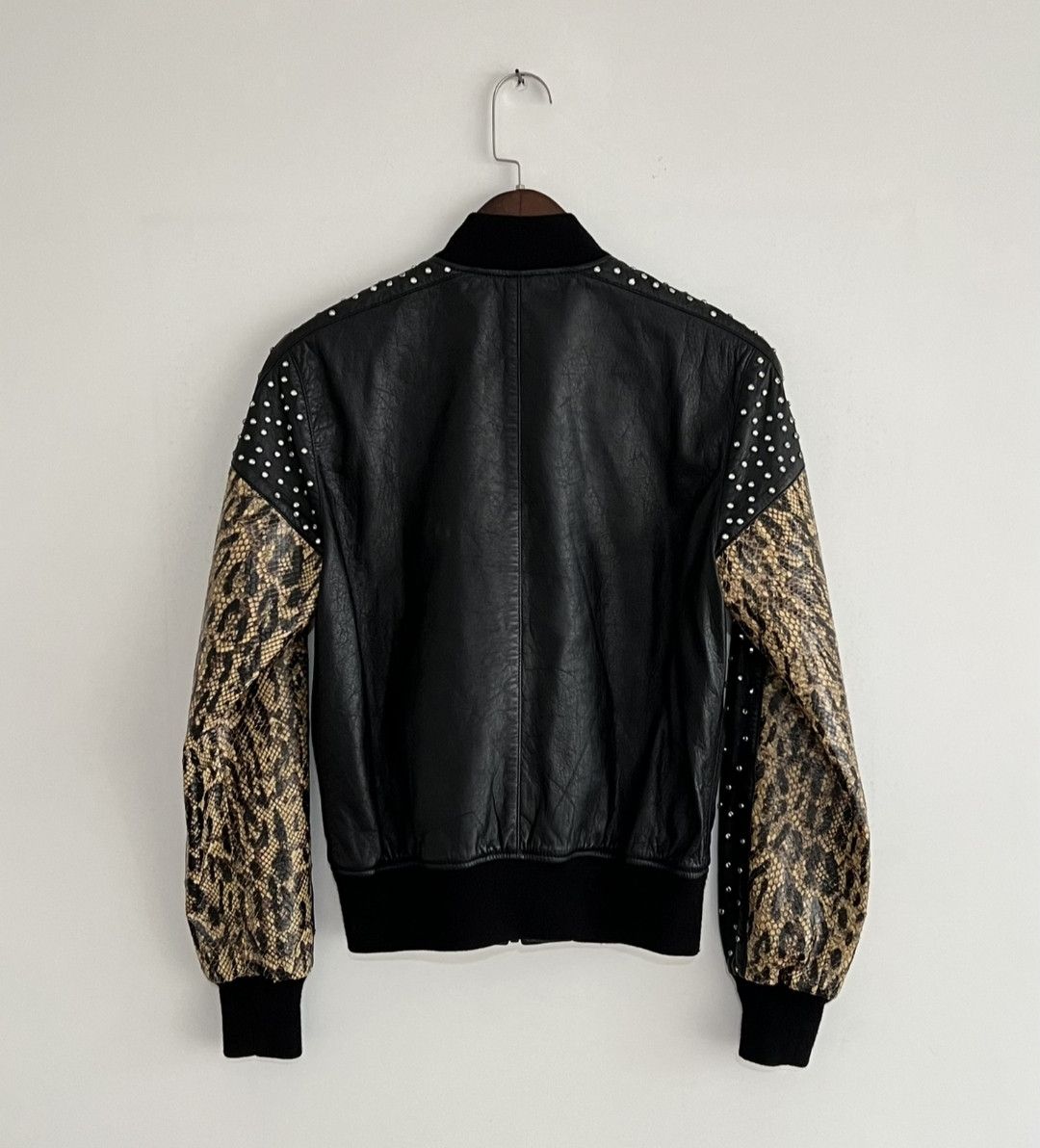 Saint Laurent Paris Saint Laurent Rhinestone patchwork leather jacket Size US S / EU 44-46 / 1 - 2 Thumbnail