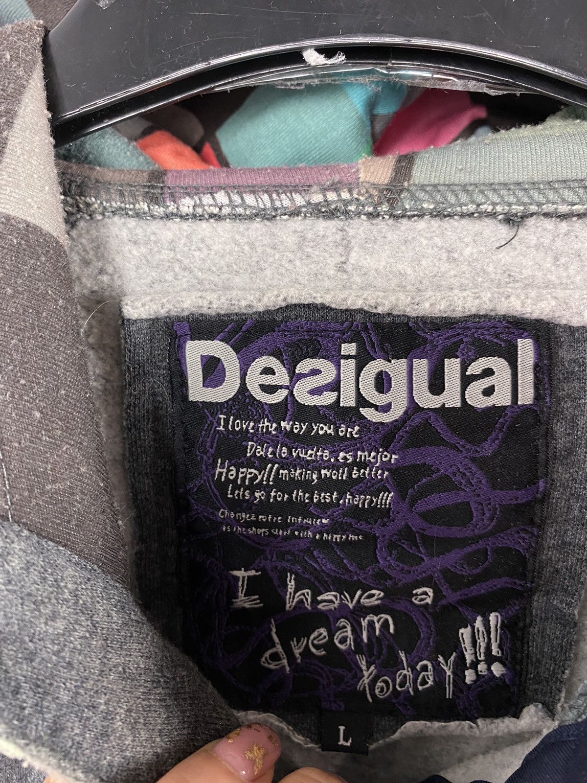 Desigual Desigual hoodie designer streetwear gray size L Size US L / EU 52-54 / 3 - 4 Thumbnail