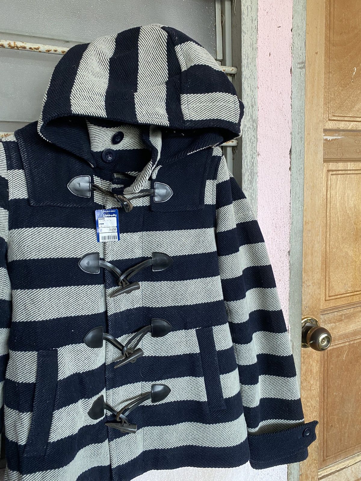 Japanese Brand AW X-Girl Striped Duffle Jacket Size M / US 6-8 / IT 42-44 - 7 Thumbnail