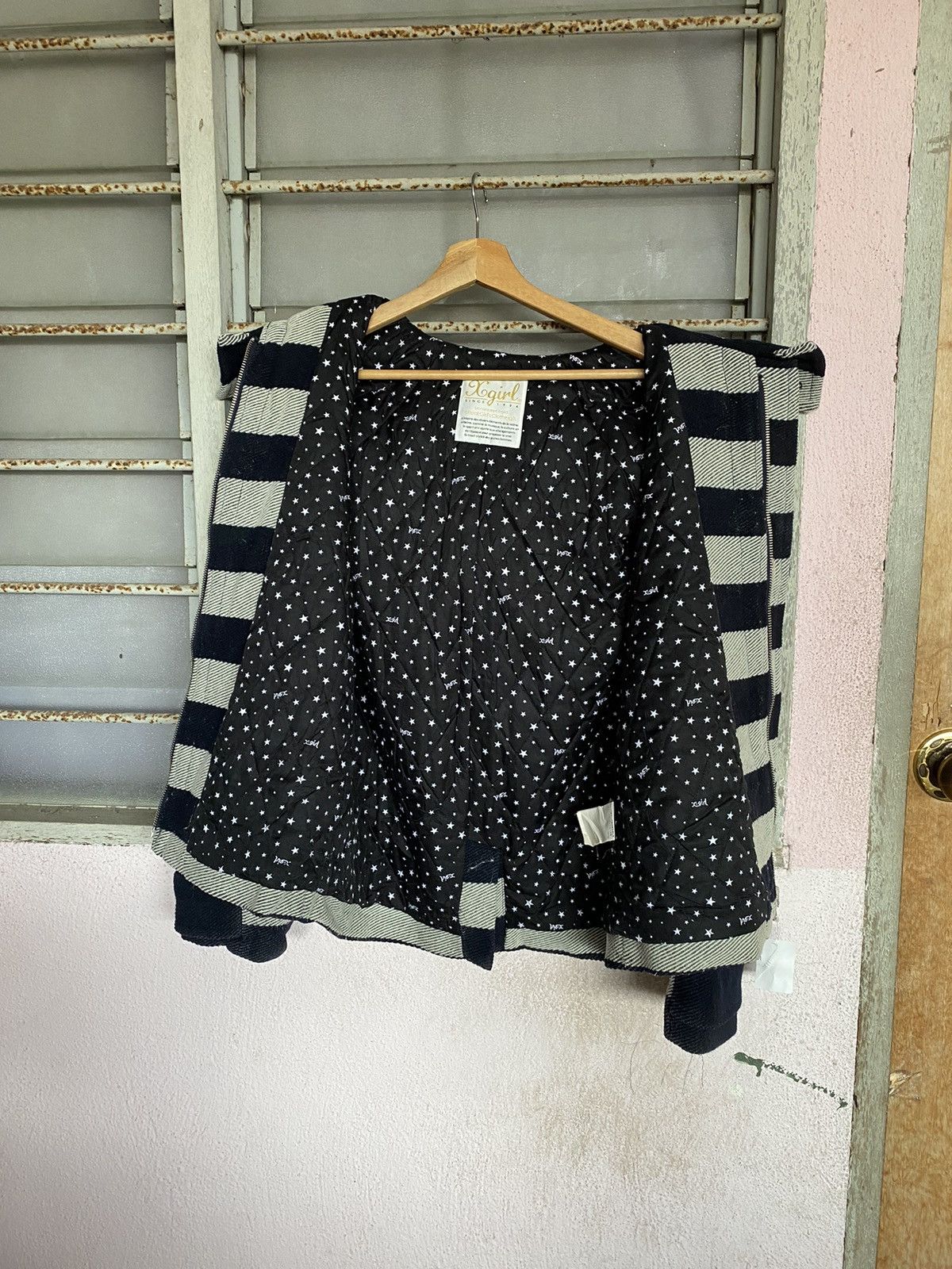 Japanese Brand AW X-Girl Striped Duffle Jacket Size M / US 6-8 / IT 42-44 - 6 Thumbnail