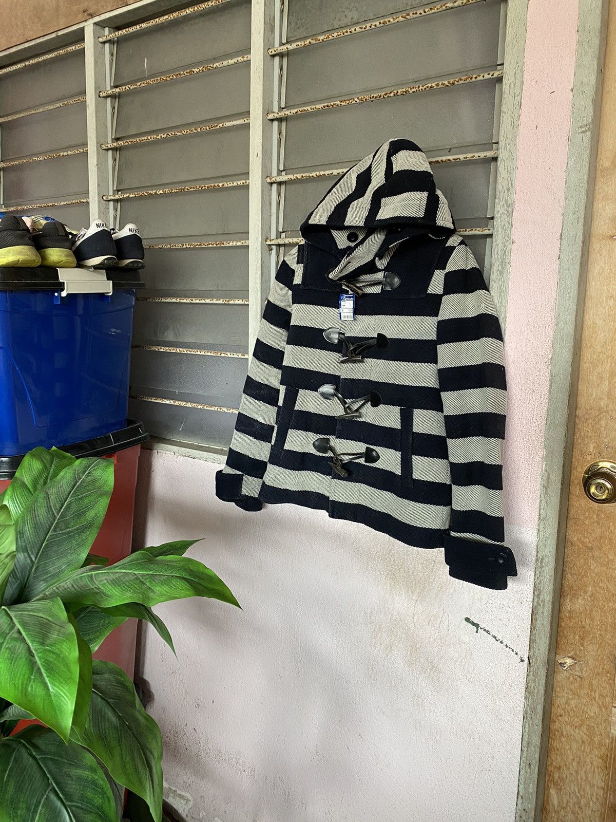 Japanese Brand AW X-Girl Striped Duffle Jacket Size M / US 6-8 / IT 42-44 - 1 Thumbnail