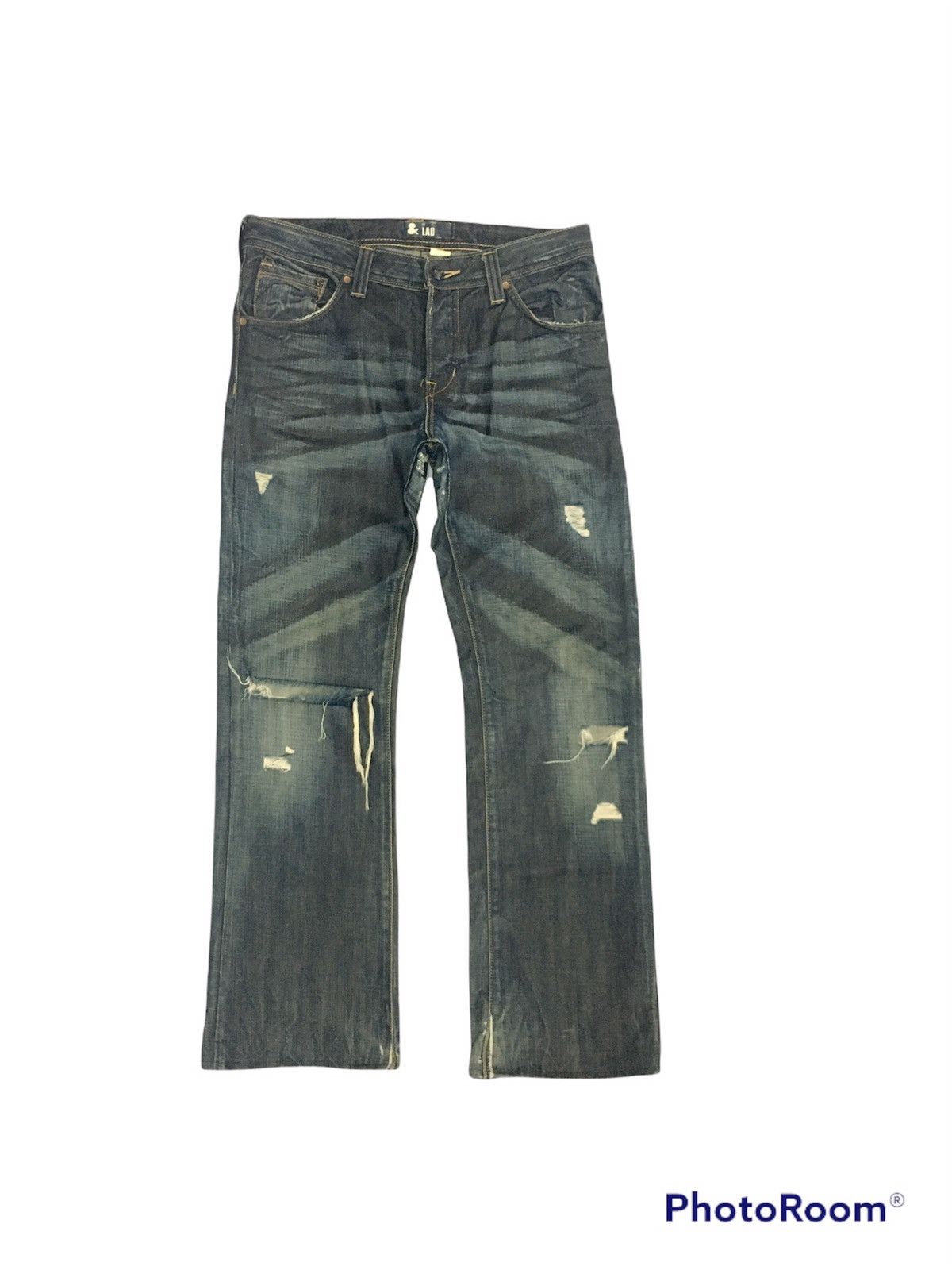 Japanese Brand Japanbrand Fit & Lad by H&M Distressed Ripped Denim Size US 34 / EU 50 - 1 Thumbnail