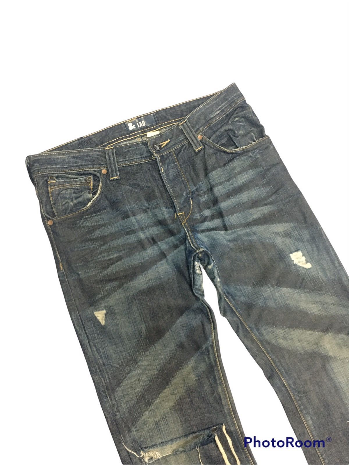 Japanese Brand Japanbrand Fit & Lad by H&M Distressed Ripped Denim Size US 34 / EU 50 - 4 Thumbnail