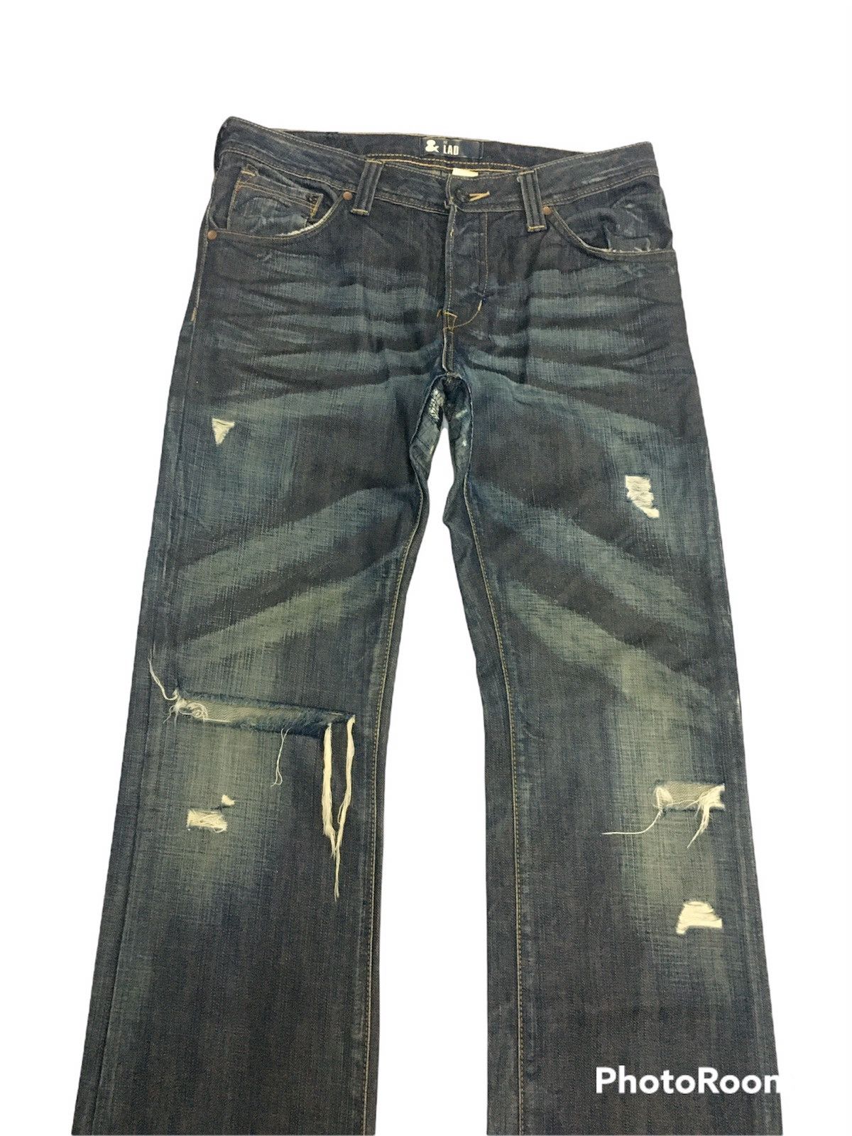 Japanese Brand Japanbrand Fit & Lad by H&M Distressed Ripped Denim Size US 34 / EU 50 - 3 Thumbnail