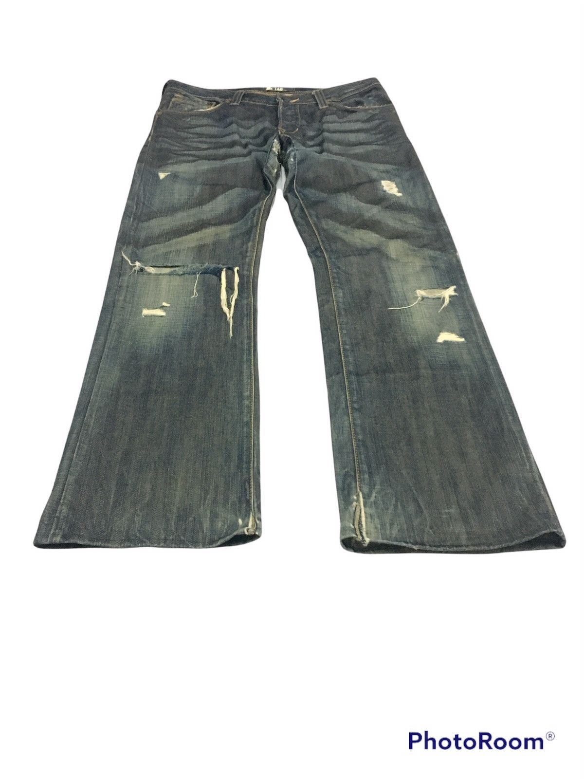 Japanese Brand Japanbrand Fit & Lad by H&M Distressed Ripped Denim Size US 34 / EU 50 - 2 Thumbnail