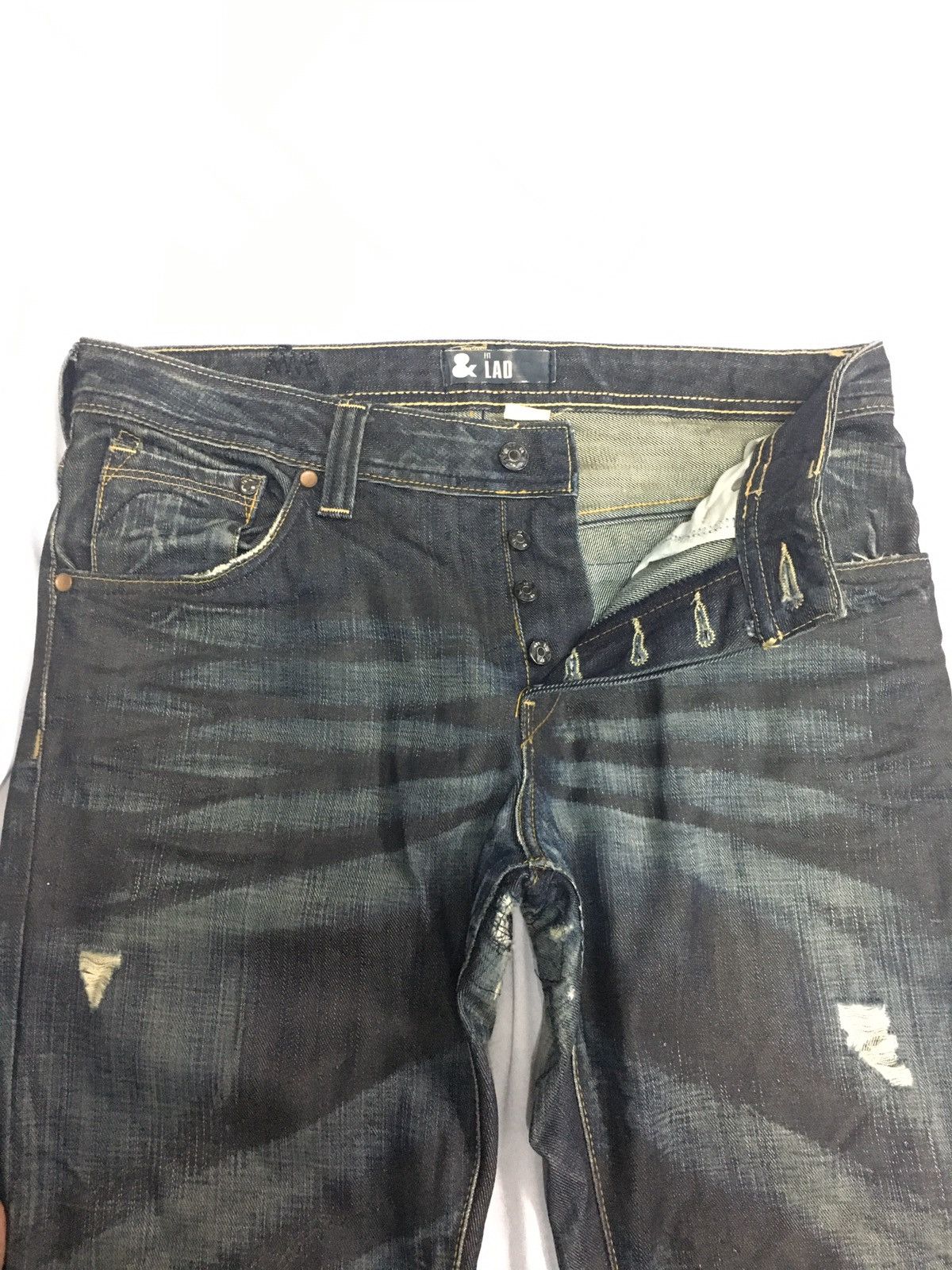 Japanese Brand Japanbrand Fit & Lad by H&M Distressed Ripped Denim Size US 34 / EU 50 - 6 Thumbnail