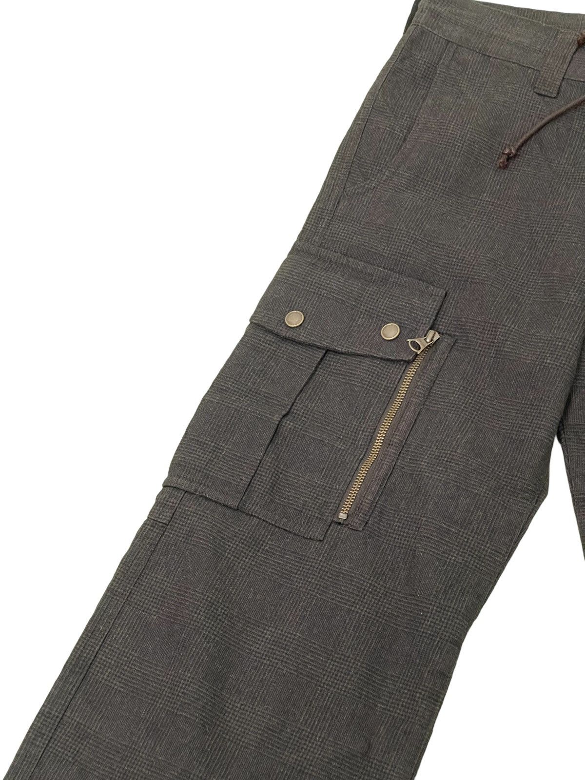 Japanese Brand Abahouse Cargo Pant Wool Blended Plaid Loose 3🟦7 Size US 30 / EU 46 - 6 Thumbnail