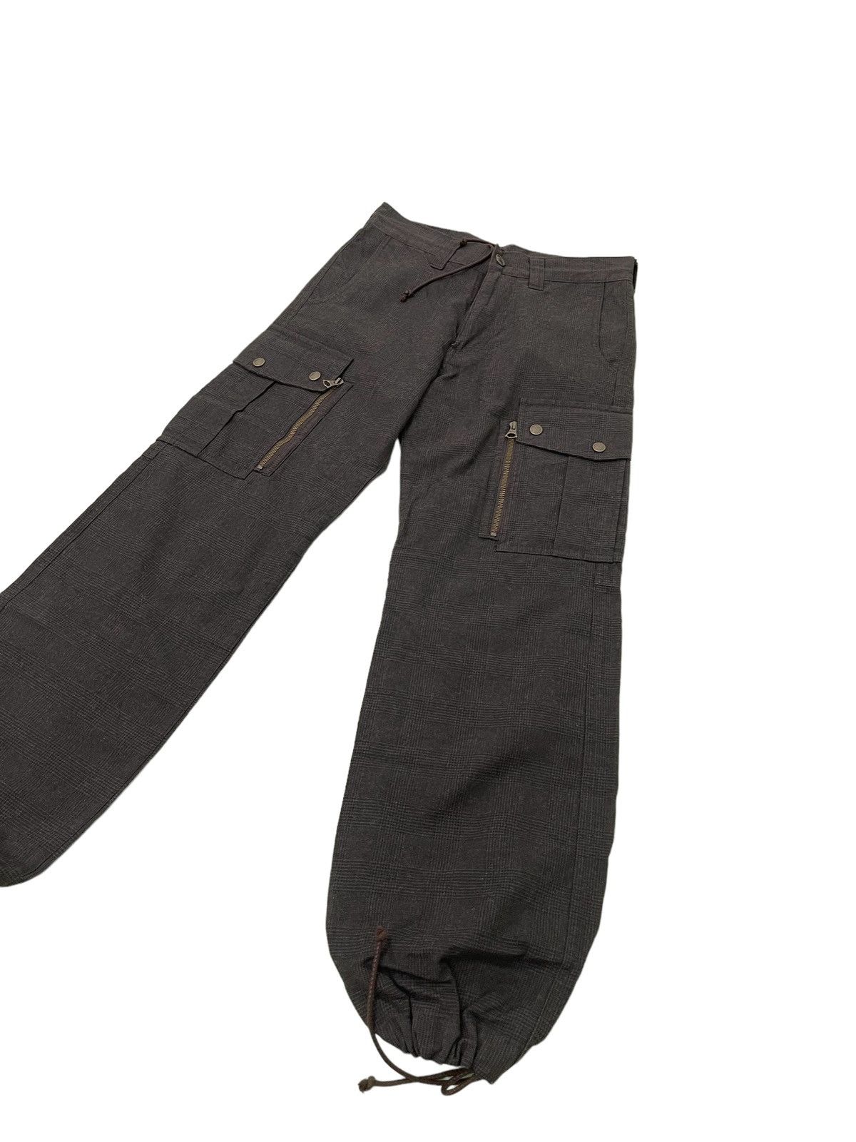 Japanese Brand Abahouse Cargo Pant Wool Blended Plaid Loose 3🟦7 Size US 30 / EU 46 - 3 Thumbnail