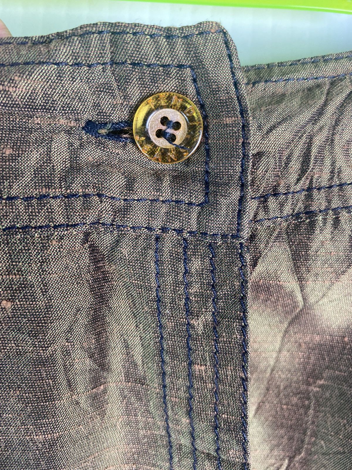 Fendi × Vintage Vtg 90s FENDI silk button mini skirt Size 26" / US 2 / IT 38 - 2 Thumbnail