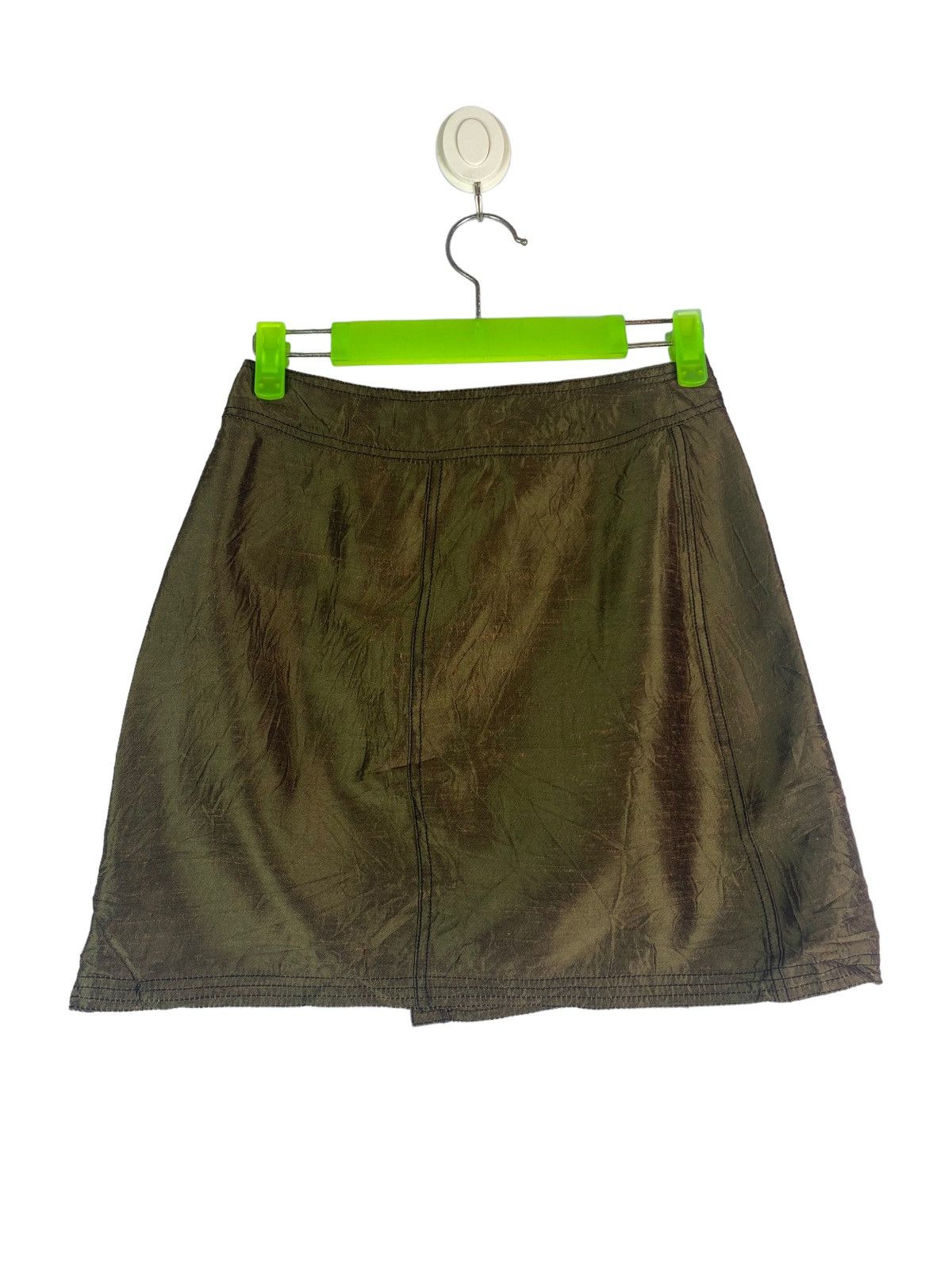 Fendi × Vintage Vtg 90s FENDI silk button mini skirt Size 26" / US 2 / IT 38 - 4 Thumbnail