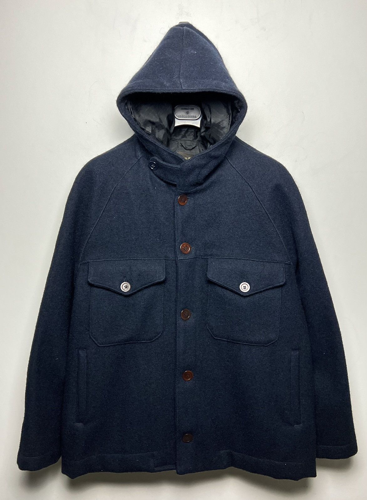 image of Massimo Osti 90's Y2K Wool Jacket Stone Island Like in Navy, Men's (Size Large)