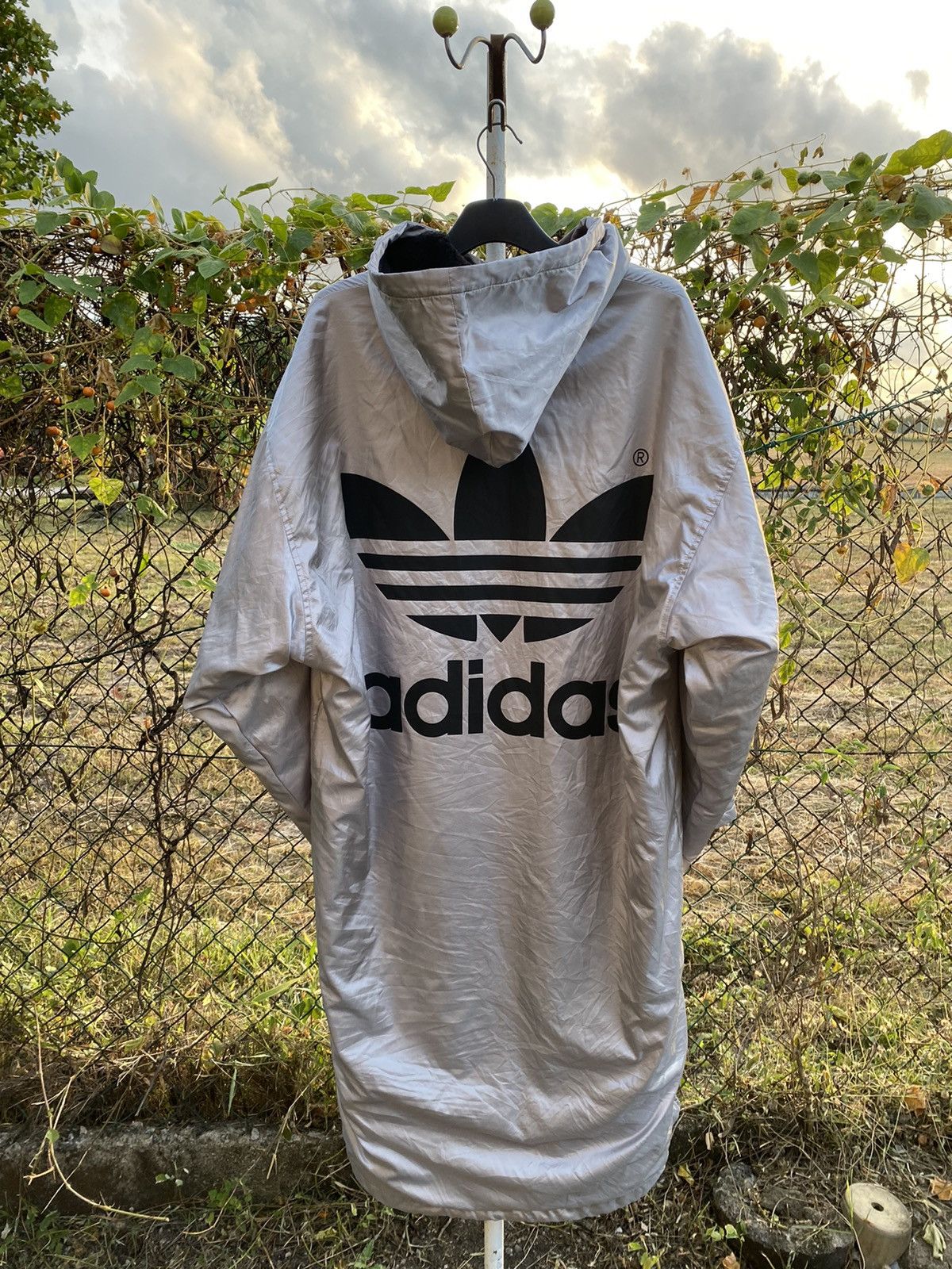 Adidas Vintage 90s Adidas Trefoil Sherpa Long Jacket Size US L / EU 52-54 / 3 - 1 Thumbnail