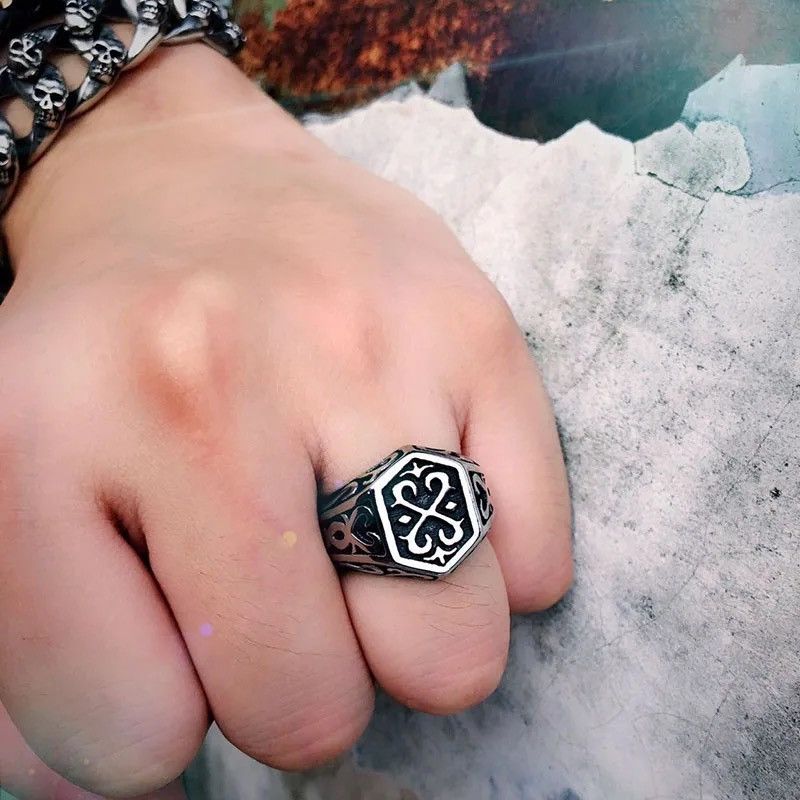 Jewelry Rune Letter Odin Amulet Signet Ring Size ONE SIZE - 3 Thumbnail
